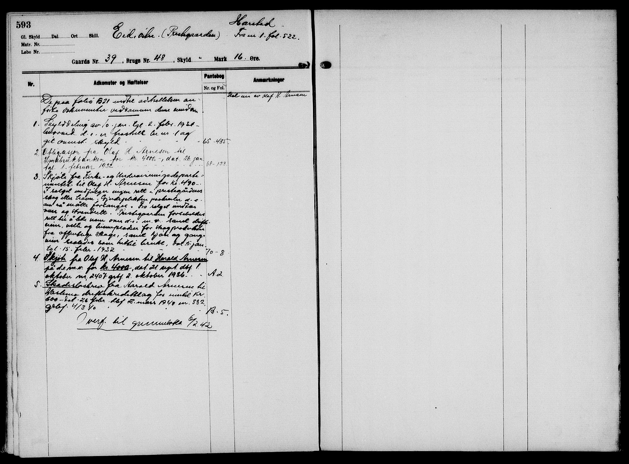 Solør tingrett, AV/SAH-TING-008/H/Ha/Hak/L0002: Mortgage register no. II, 1900-1935, p. 593