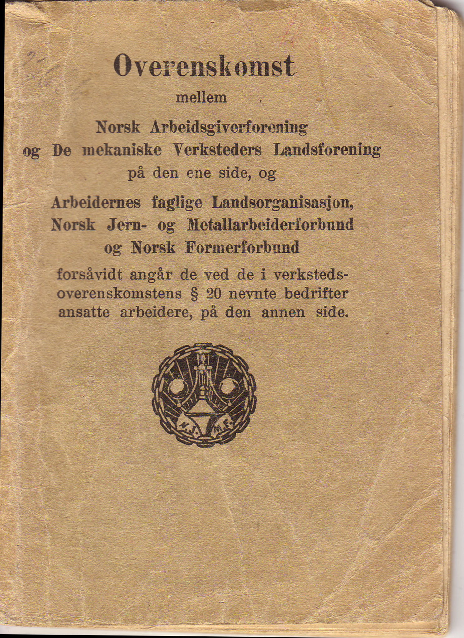 Norsk jern- og metallarbeiderforbund, AAB/ARK-1659/O/L0001/0018: Verkstedsoverenskomsten / Verkstedsoverenskomsten, 1937