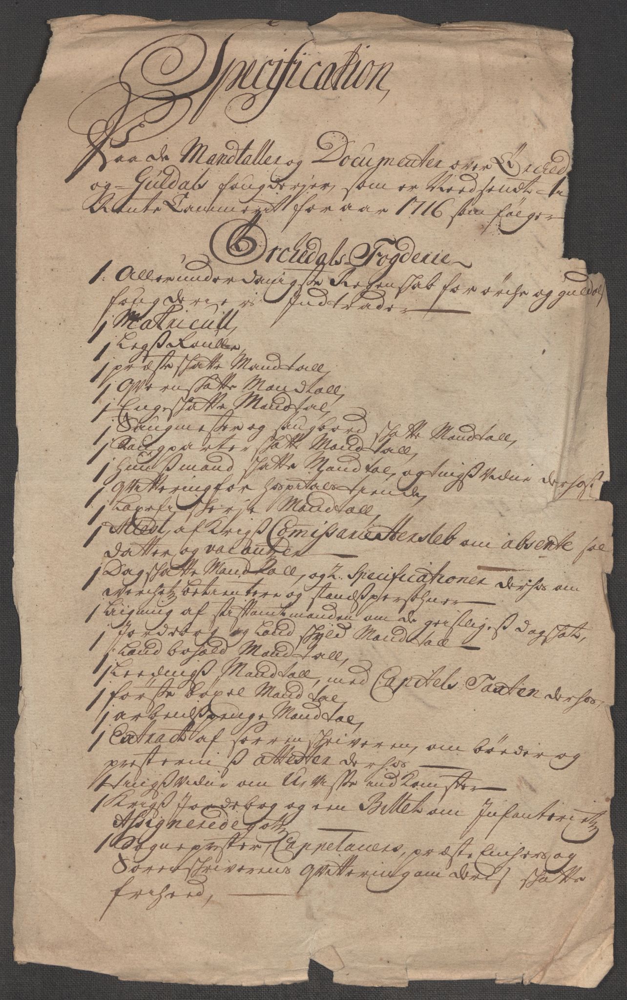 Rentekammeret inntil 1814, Reviderte regnskaper, Fogderegnskap, AV/RA-EA-4092/R60/L3967: Fogderegnskap Orkdal og Gauldal, 1716, p. 33