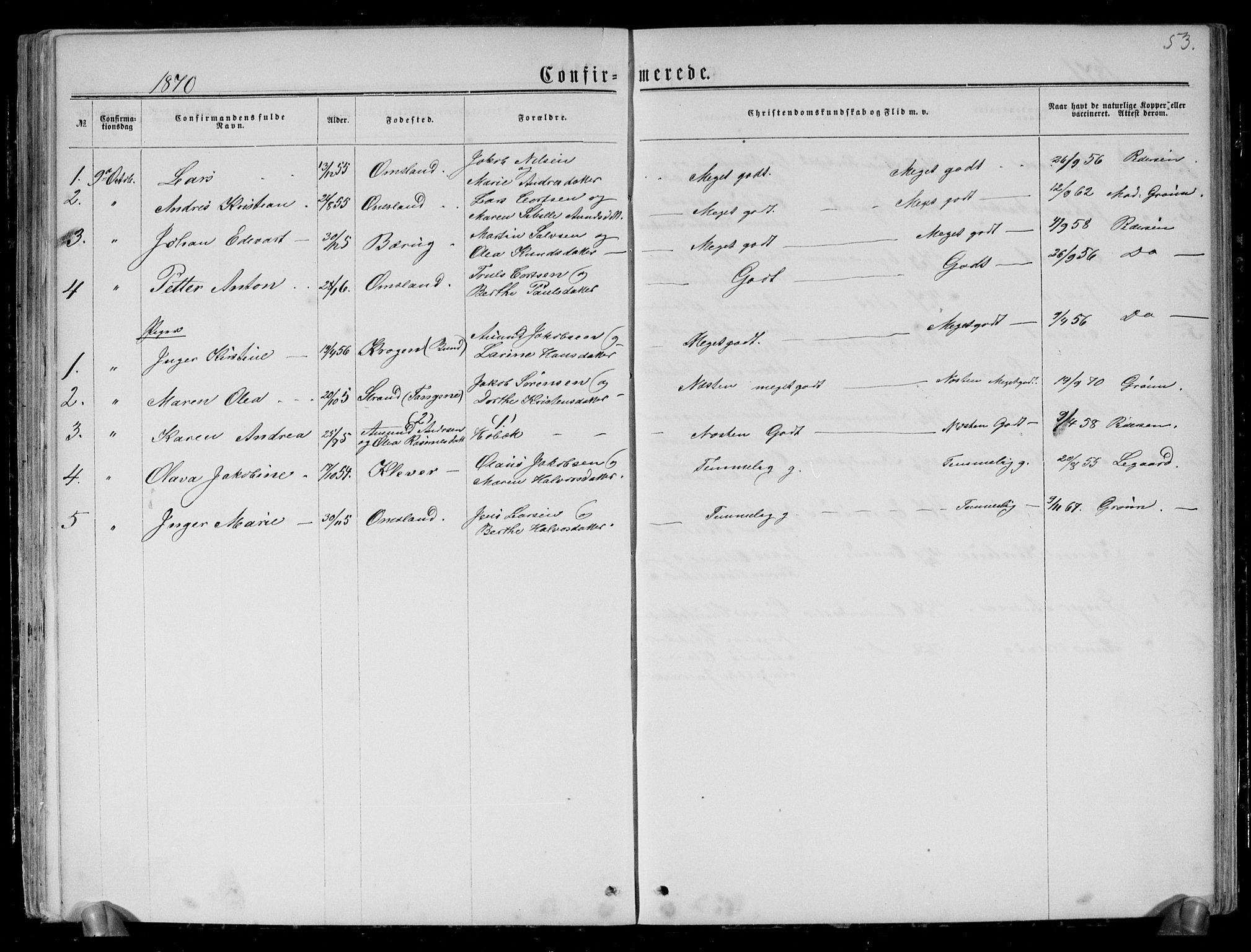 Brunlanes kirkebøker, SAKO/A-342/G/Gc/L0001: Parish register (copy) no. III 1, 1866-1890, p. 53