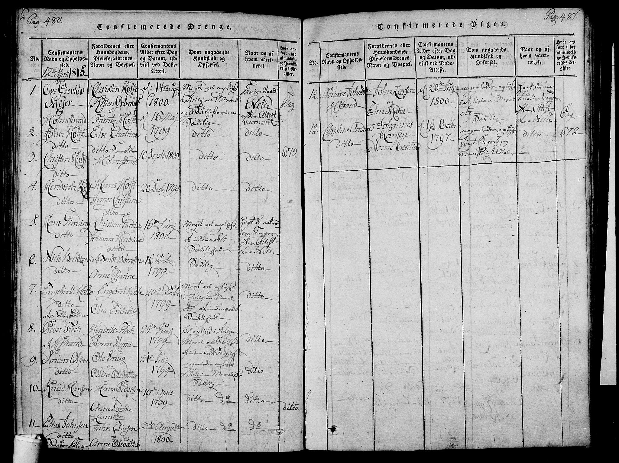 Holmestrand kirkebøker, SAKO/A-346/F/Fa/L0001: Parish register (official) no. 1, 1814-1840, p. 480-481