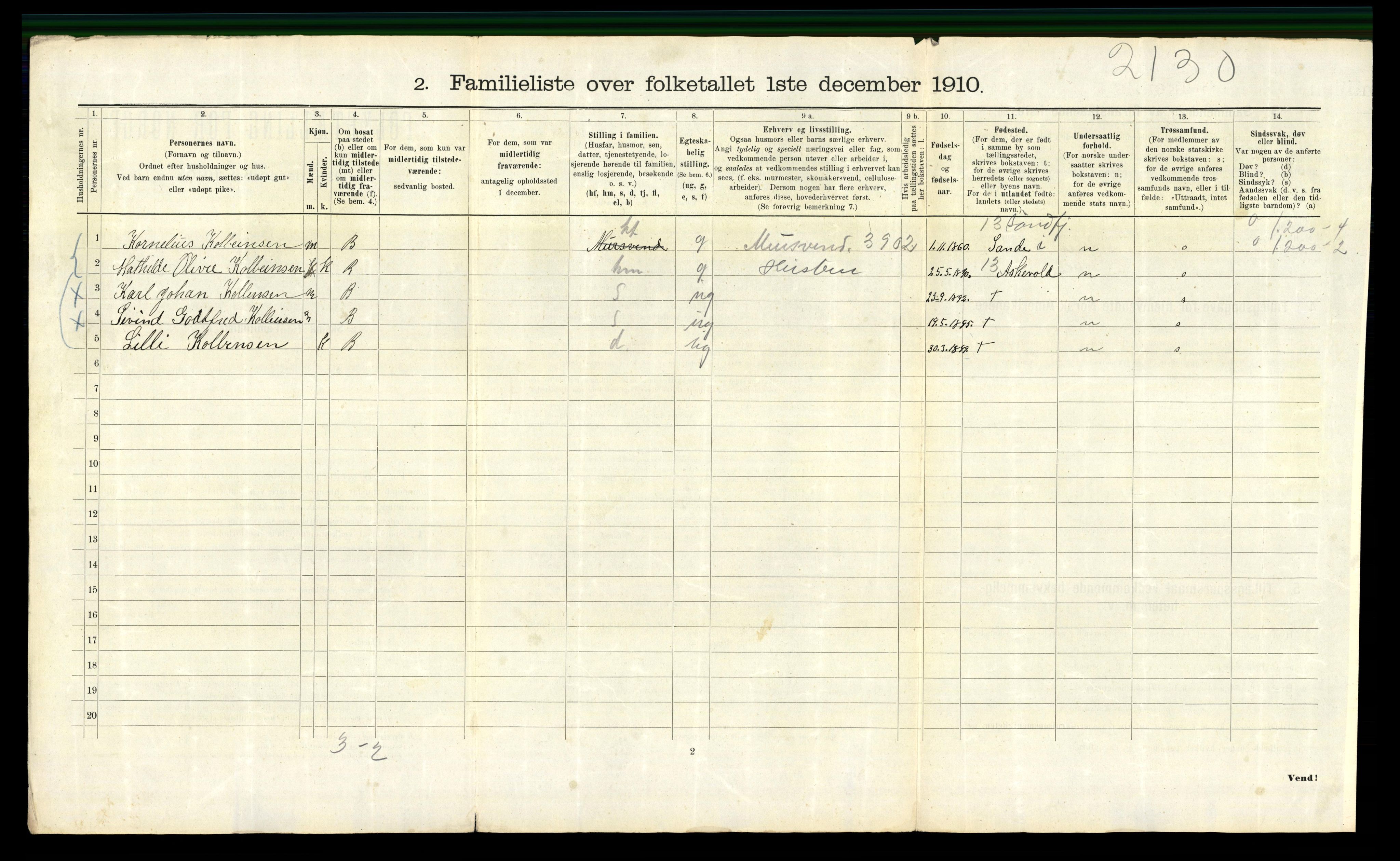 RA, 1910 census for Bergen, 1910, p. 25278