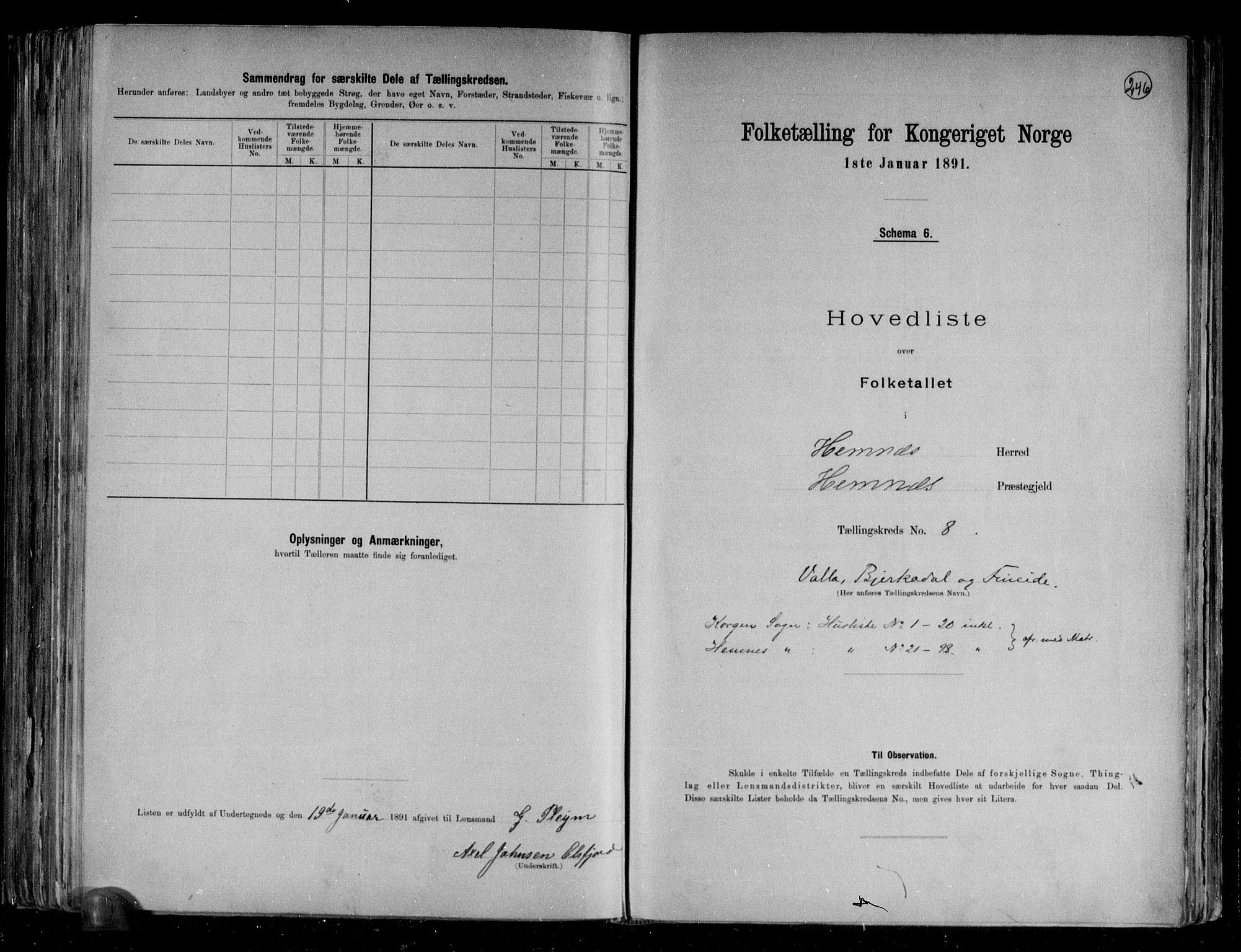 RA, 1891 census for 1832 Hemnes, 1891, p. 21