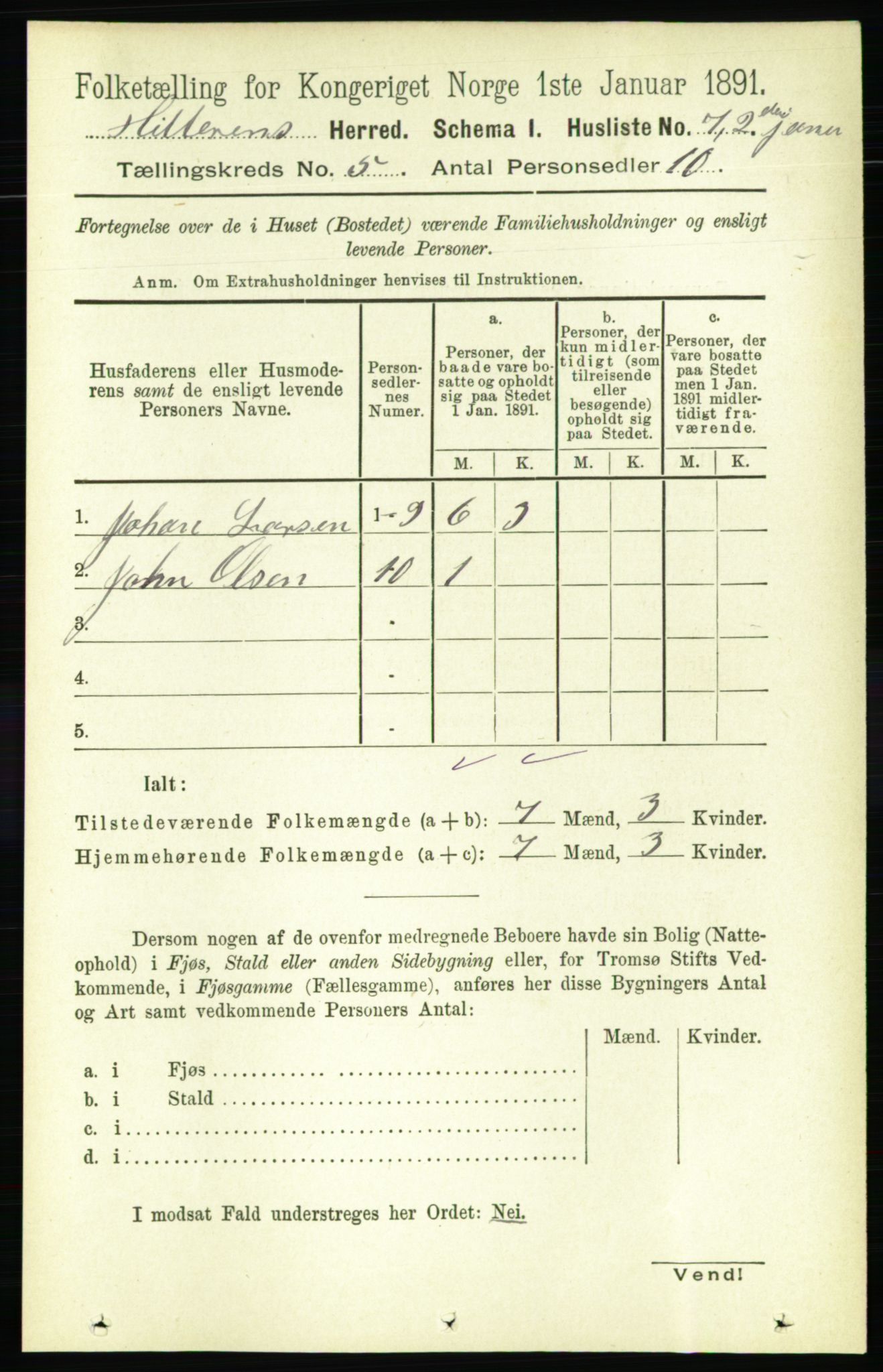 RA, 1891 census for 1617 Hitra, 1891, p. 867