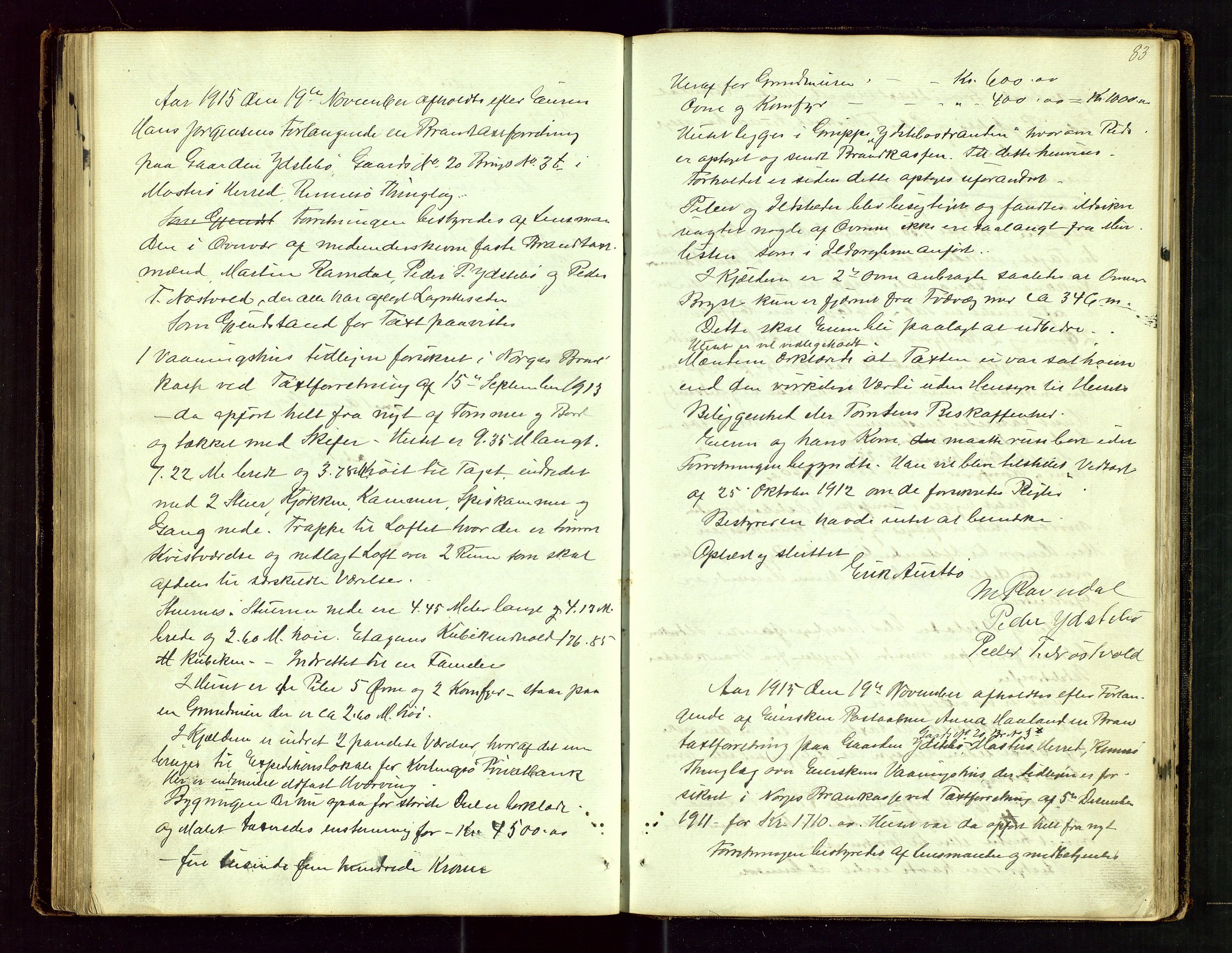Rennesøy lensmannskontor, AV/SAST-A-100165/Goa/L0001: "Brandtaxations-Protocol for Rennesøe Thinglag", 1846-1923, p. 82b-83a