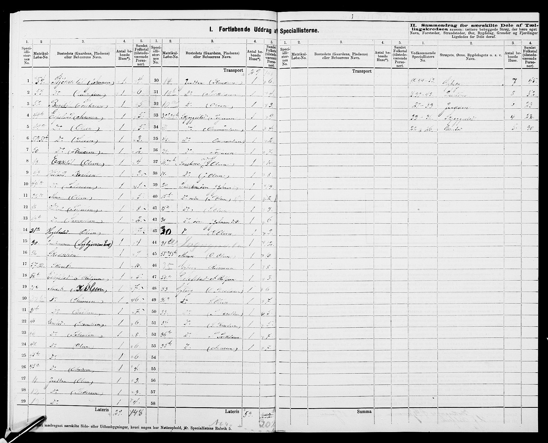 SAK, 1875 census for 1034P Hægebostad, 1875, p. 23
