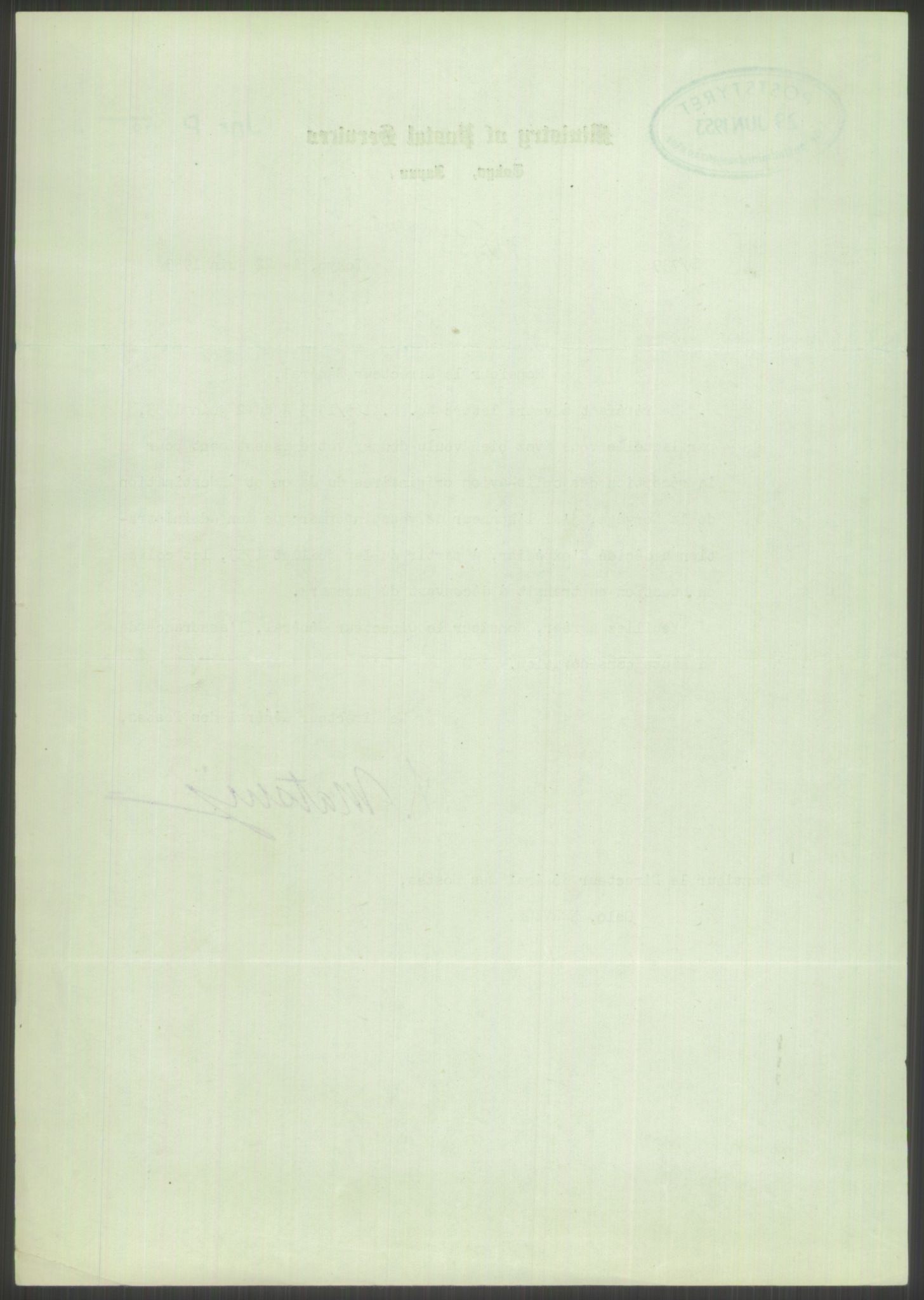 Postdirektoratet, Administrasjonsservice (TSA), RA/S-4783/D/L0095/0002: De forskjellige tjenestegrener / Luftpakkepost, 1947-1965, p. 618