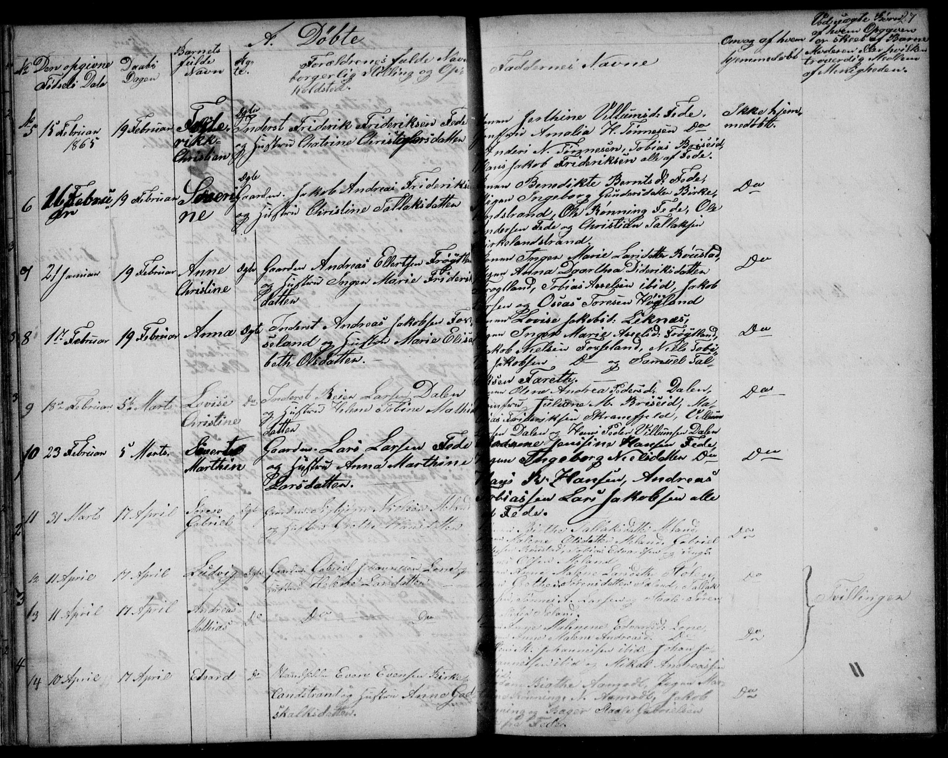 Kvinesdal sokneprestkontor, AV/SAK-1111-0026/F/Fb/Fba/L0003: Parish register (copy) no. B 3, 1858-1893, p. 27