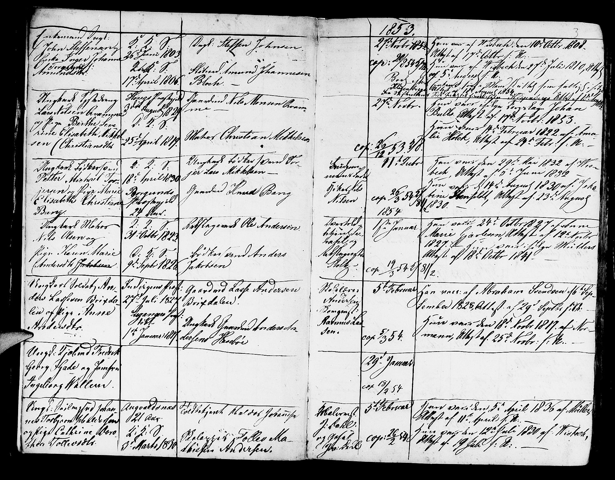 Korskirken sokneprestembete, SAB/A-76101/H/Haa/L0009: Parish register (official) no. A 9, 1743-1861, p. 3