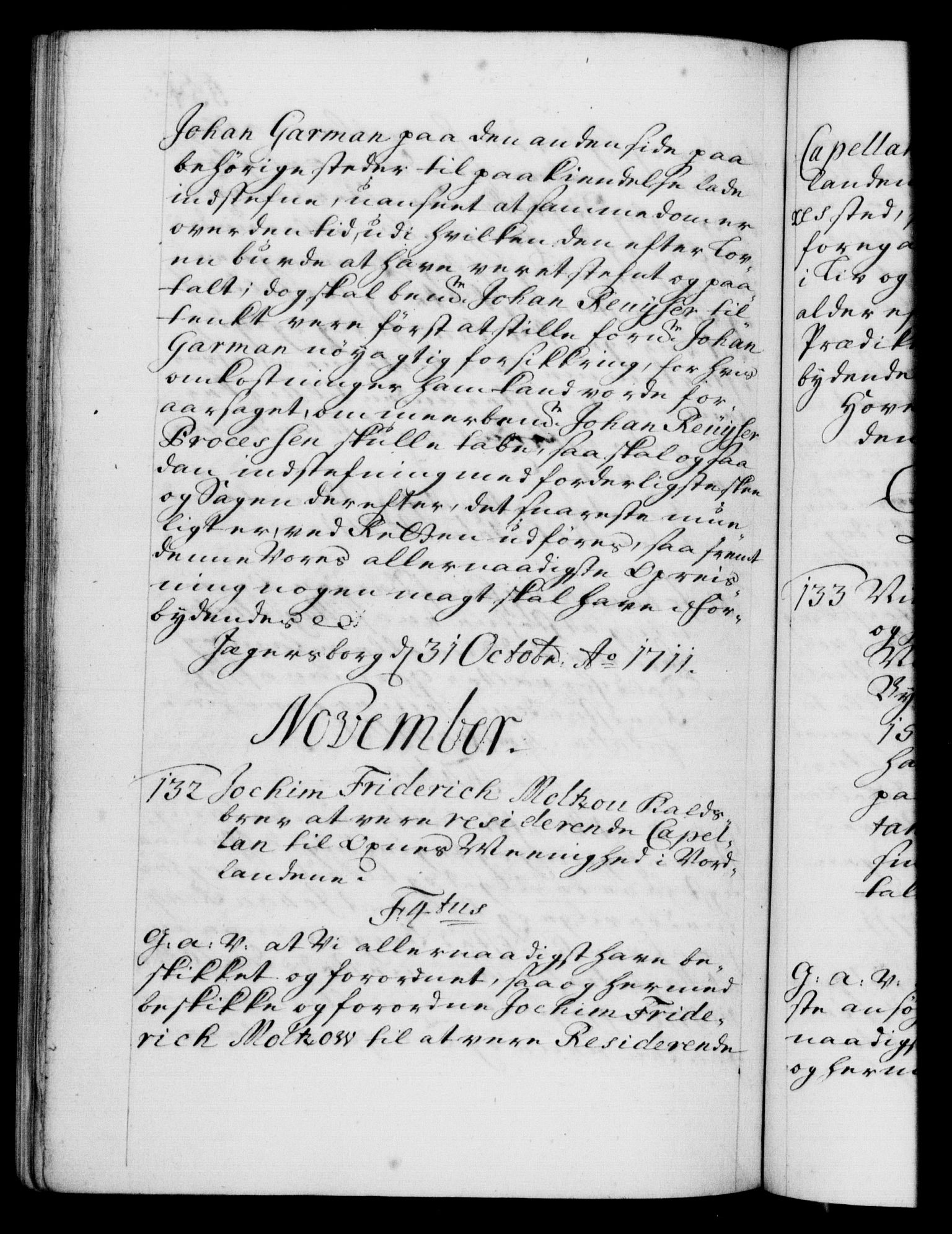 Danske Kanselli 1572-1799, RA/EA-3023/F/Fc/Fca/Fcaa/L0020: Norske registre, 1708-1711, p. 551b