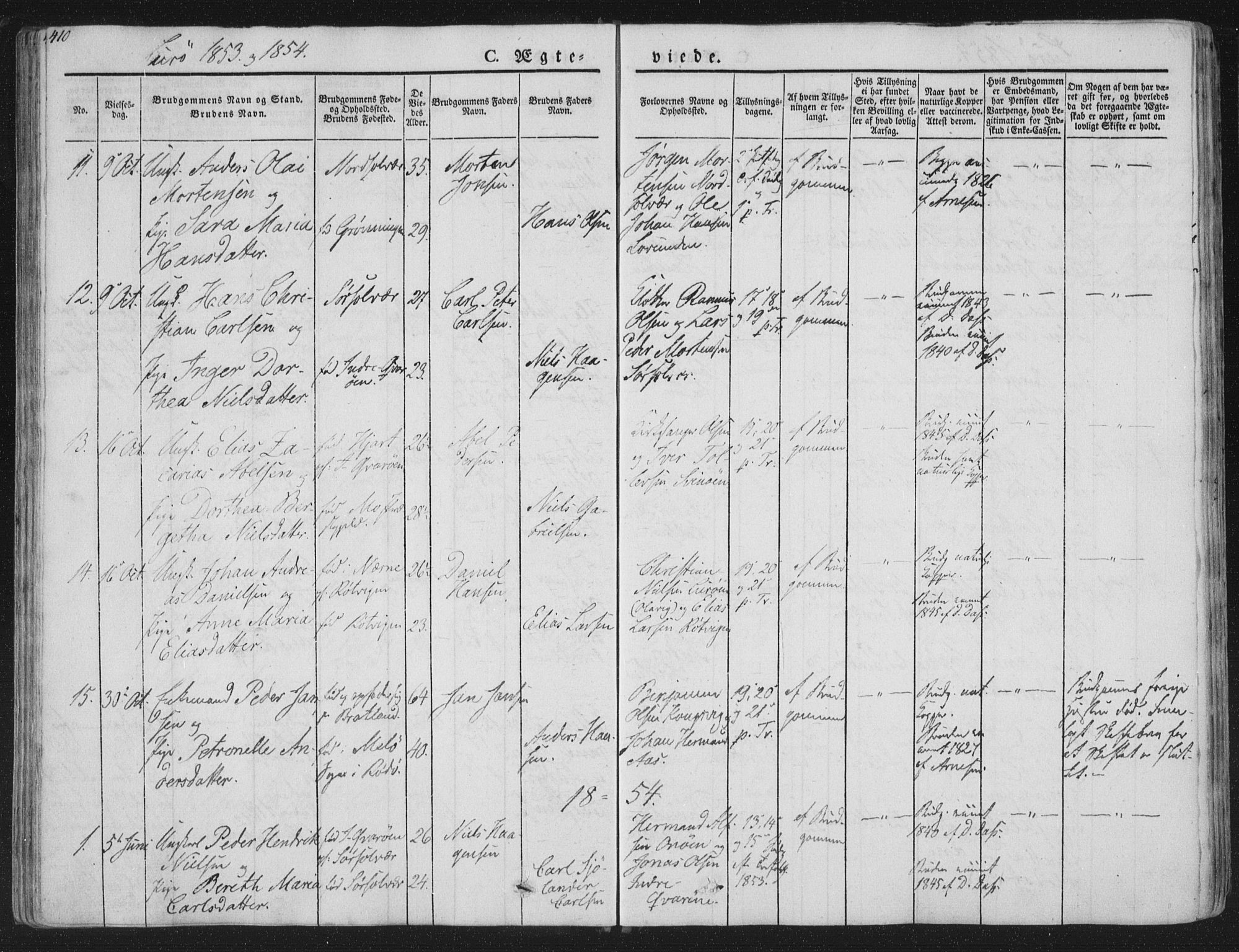 Ministerialprotokoller, klokkerbøker og fødselsregistre - Nordland, AV/SAT-A-1459/839/L0566: Parish register (official) no. 839A03, 1825-1862, p. 410