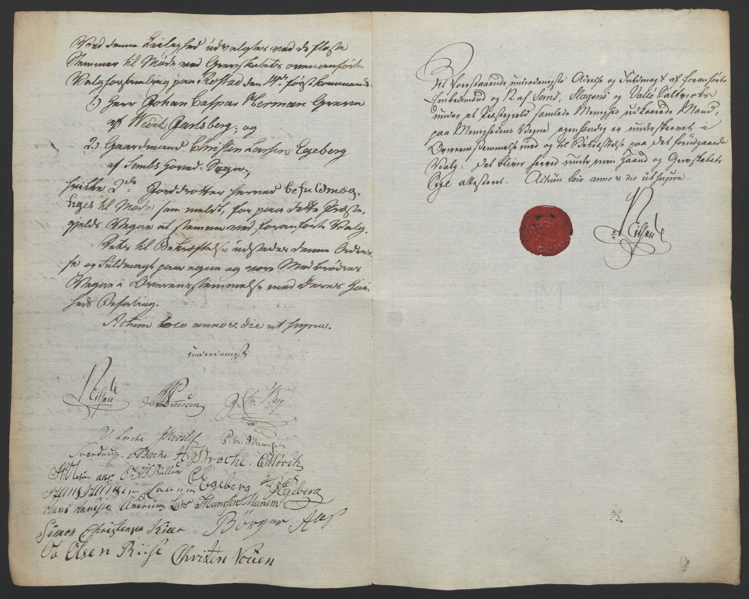 Statsrådssekretariatet, AV/RA-S-1001/D/Db/L0008: Fullmakter for Eidsvollsrepresentantene i 1814. , 1814, p. 21