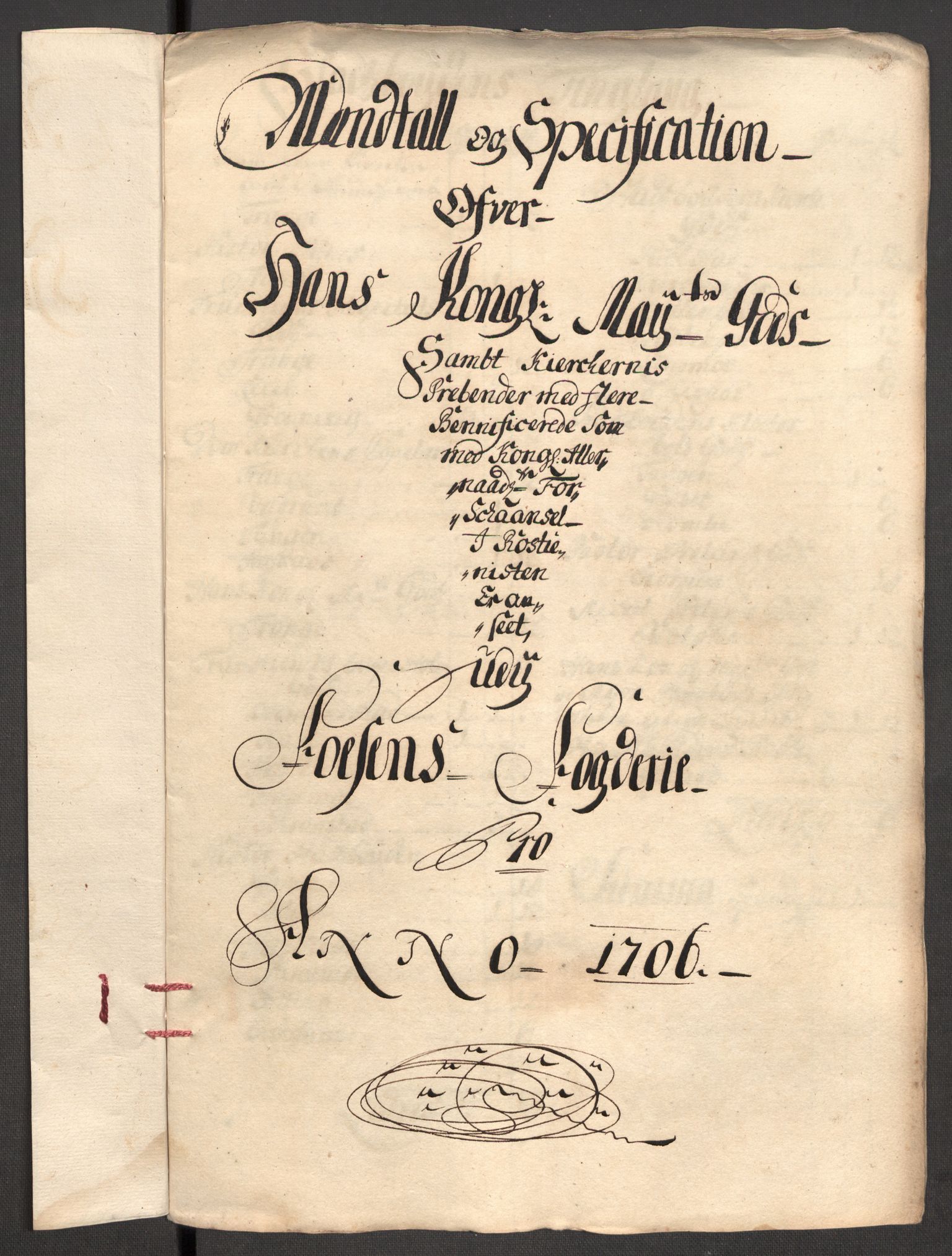 Rentekammeret inntil 1814, Reviderte regnskaper, Fogderegnskap, RA/EA-4092/R57/L3857: Fogderegnskap Fosen, 1706-1707, p. 145