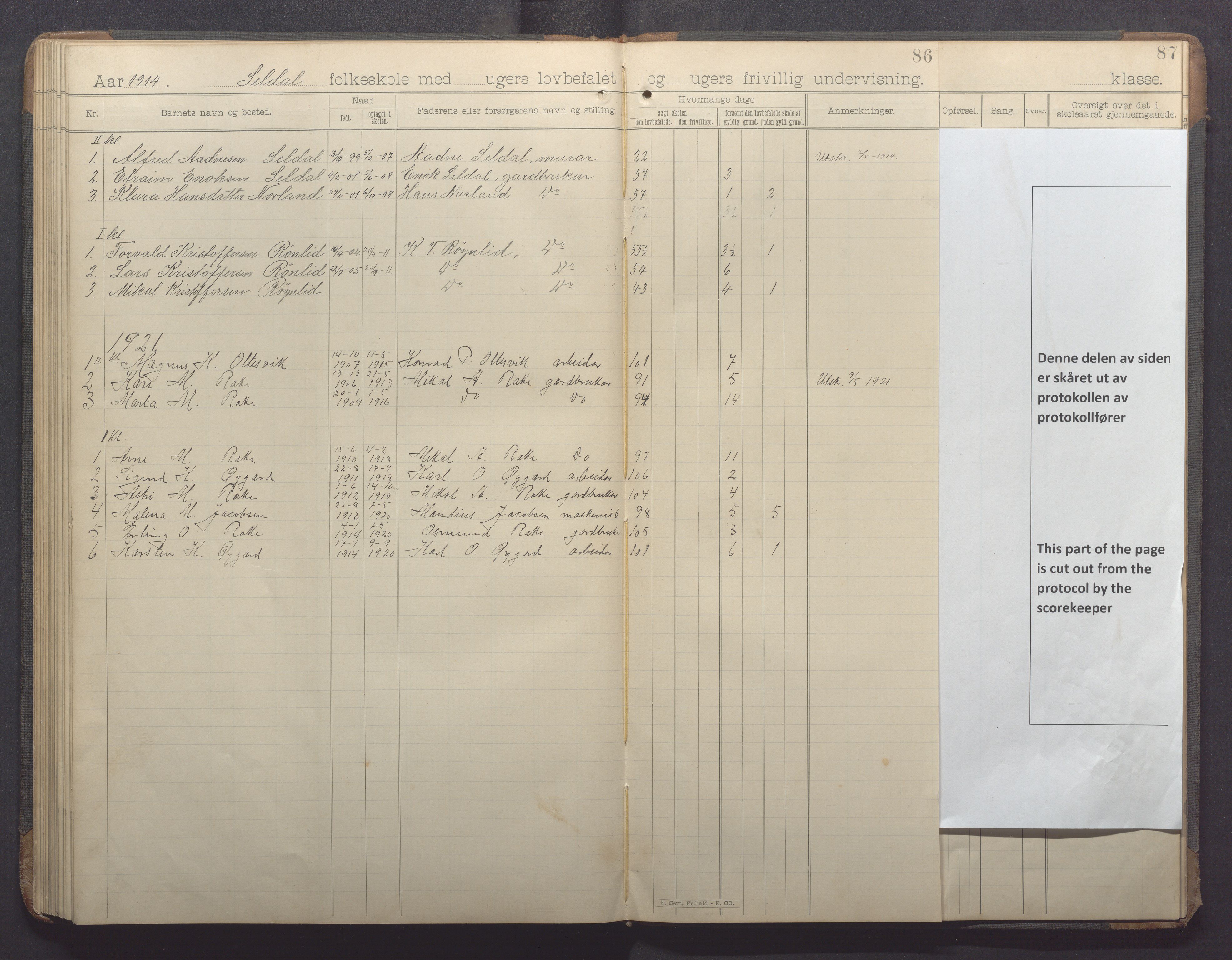 Høle kommune - Oltesvik skole, IKAR/K-100031/H/L0001: Skoleprotokoll, 1894-1915, p. 86