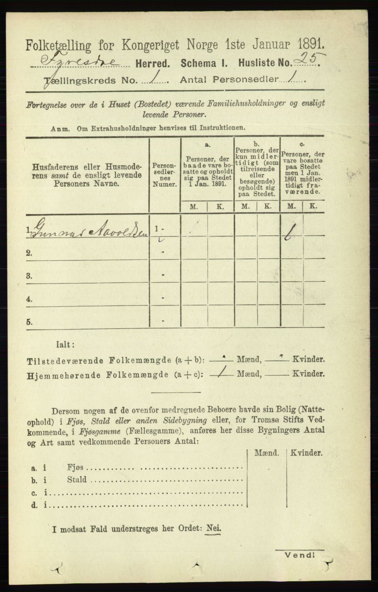 RA, 1891 census for 0831 Fyresdal, 1891, p. 48