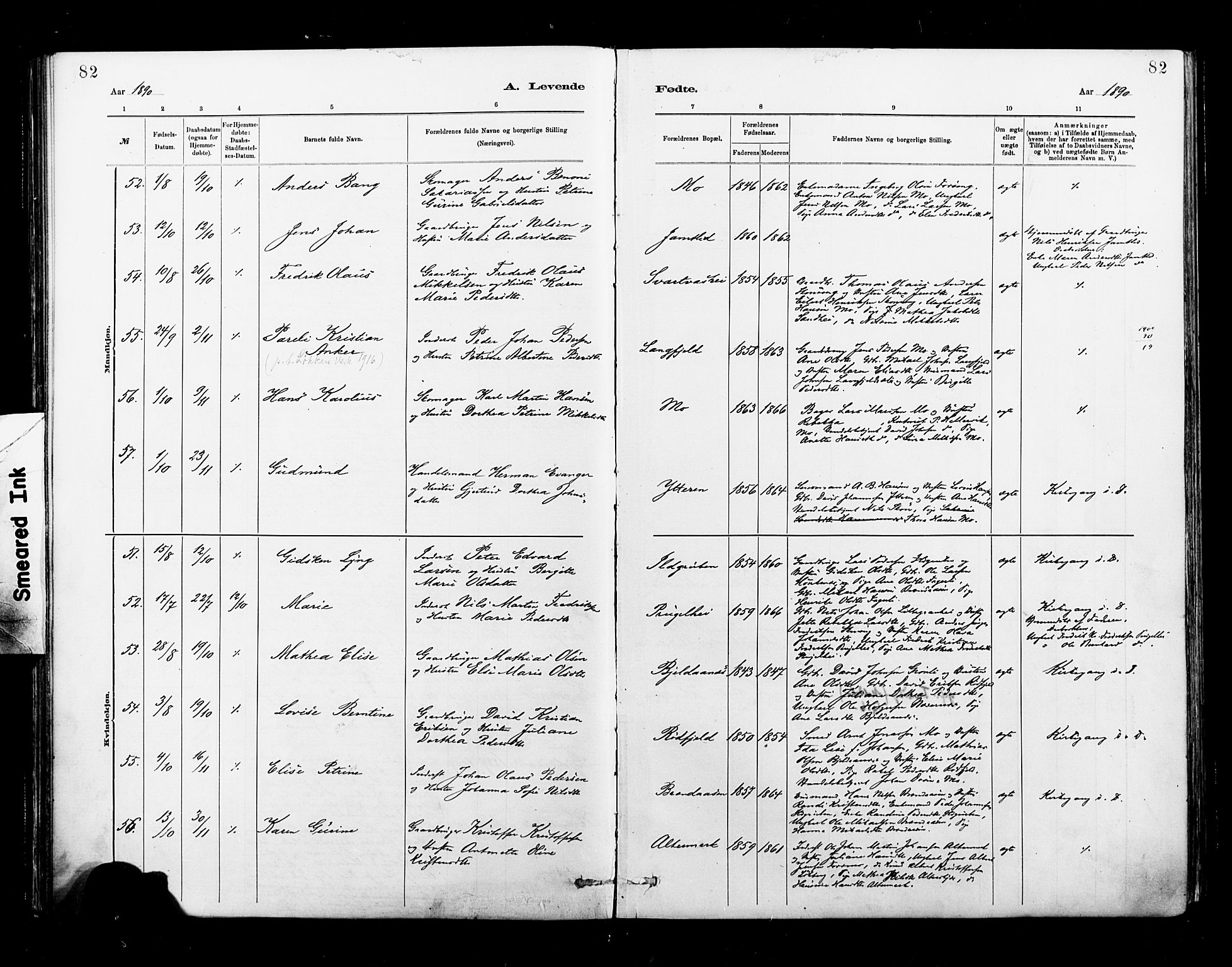 Ministerialprotokoller, klokkerbøker og fødselsregistre - Nordland, AV/SAT-A-1459/827/L0400: Parish register (official) no. 827A12, 1883-1903, p. 82