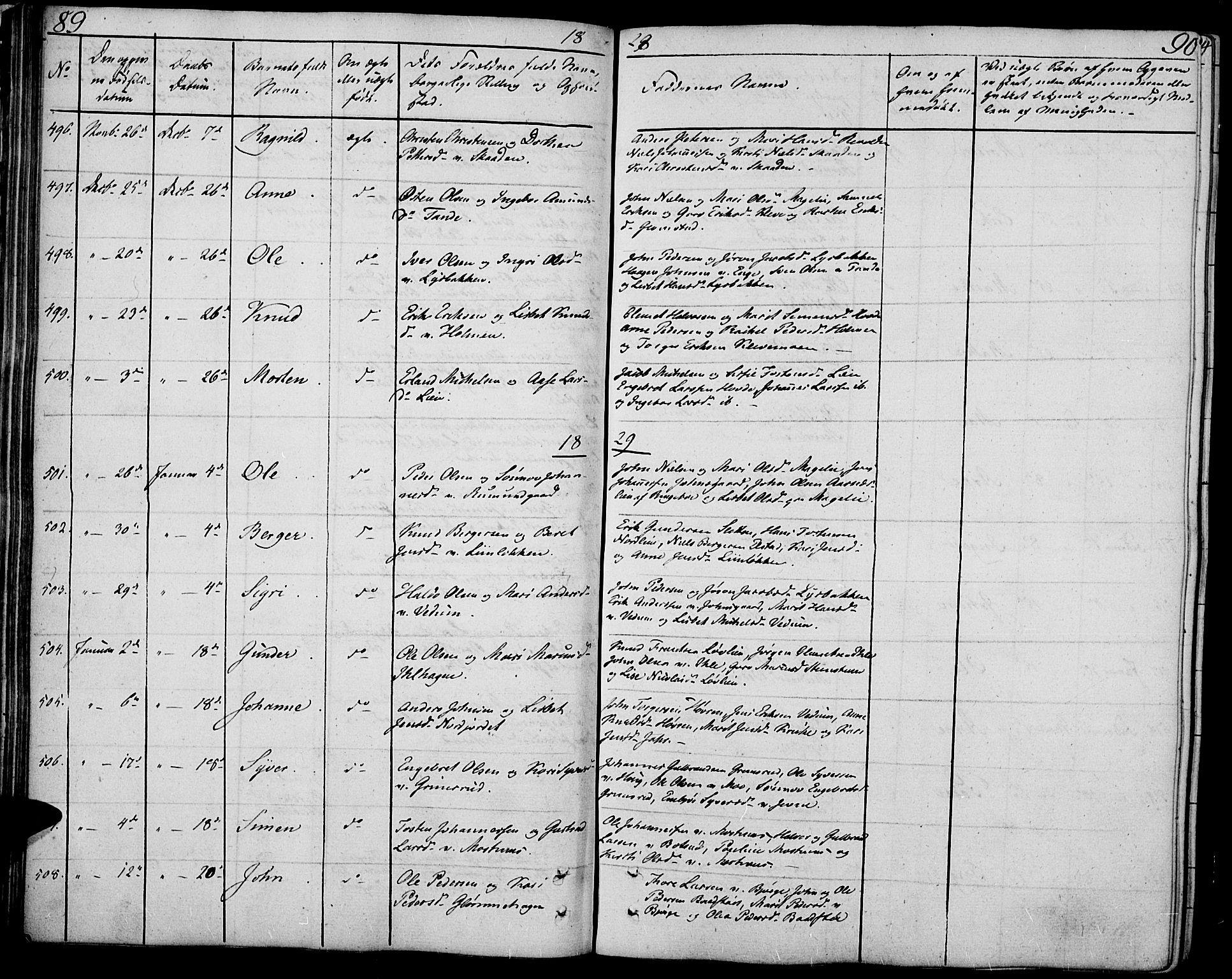 Øyer prestekontor, SAH/PREST-084/H/Ha/Haa/L0004: Parish register (official) no. 4, 1824-1841, p. 89-90