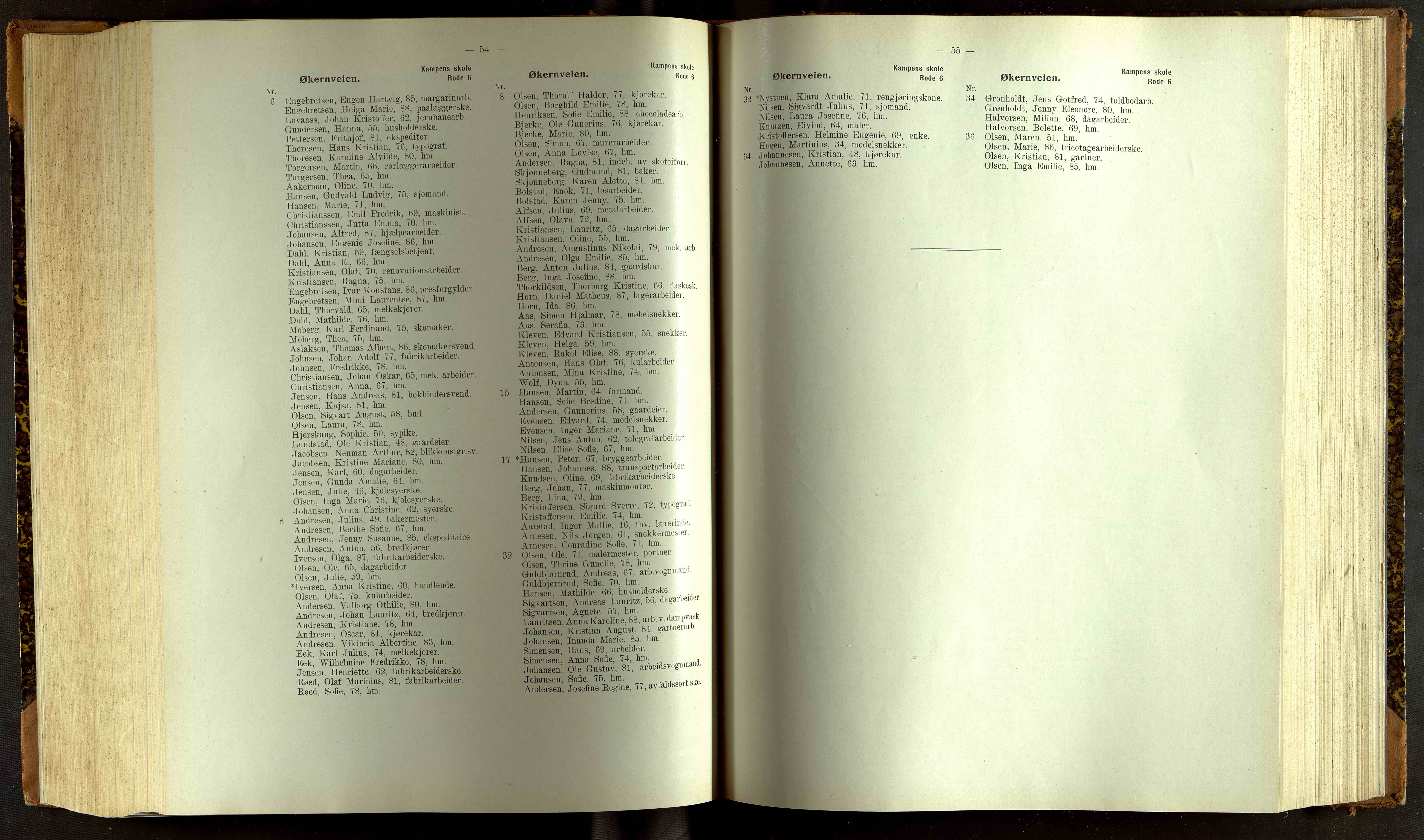 Folkeregisteret ( Valgstyret ), OBA/A-20059, 1913, p. 6054-6055