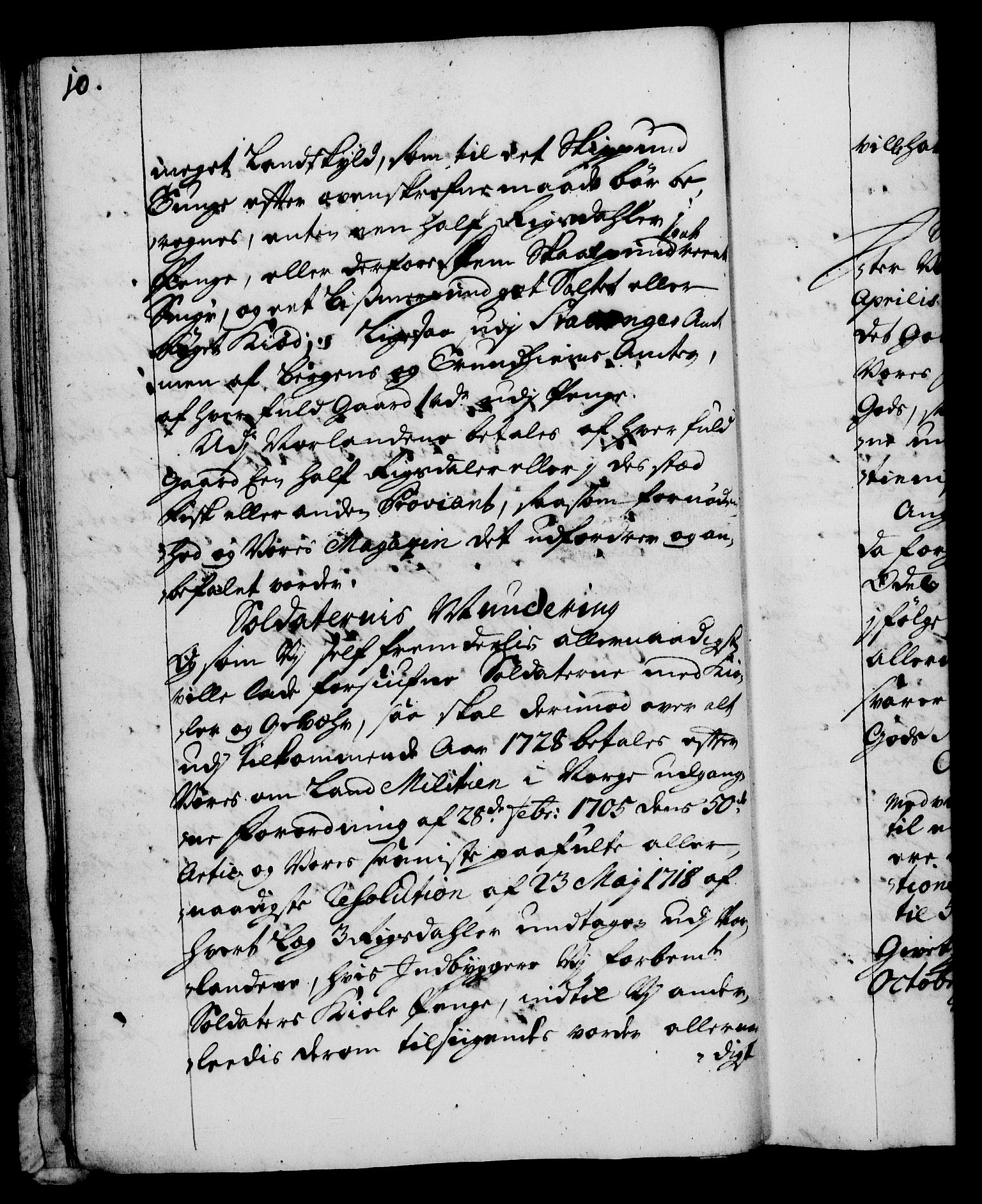 Rentekammeret, Kammerkanselliet, RA/EA-3111/G/Gg/Gga/L0003: Norsk ekspedisjonsprotokoll med register (merket RK 53.3), 1727-1734, p. 10