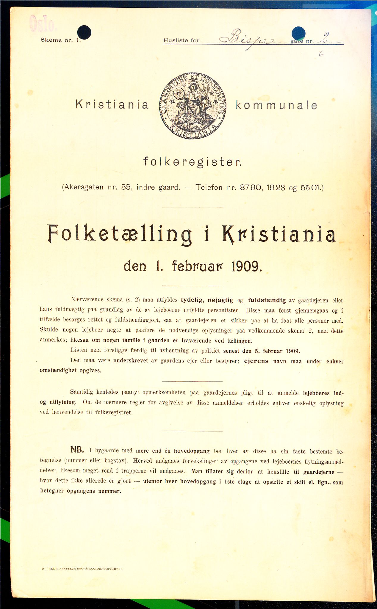 OBA, Municipal Census 1909 for Kristiania, 1909, p. 4800