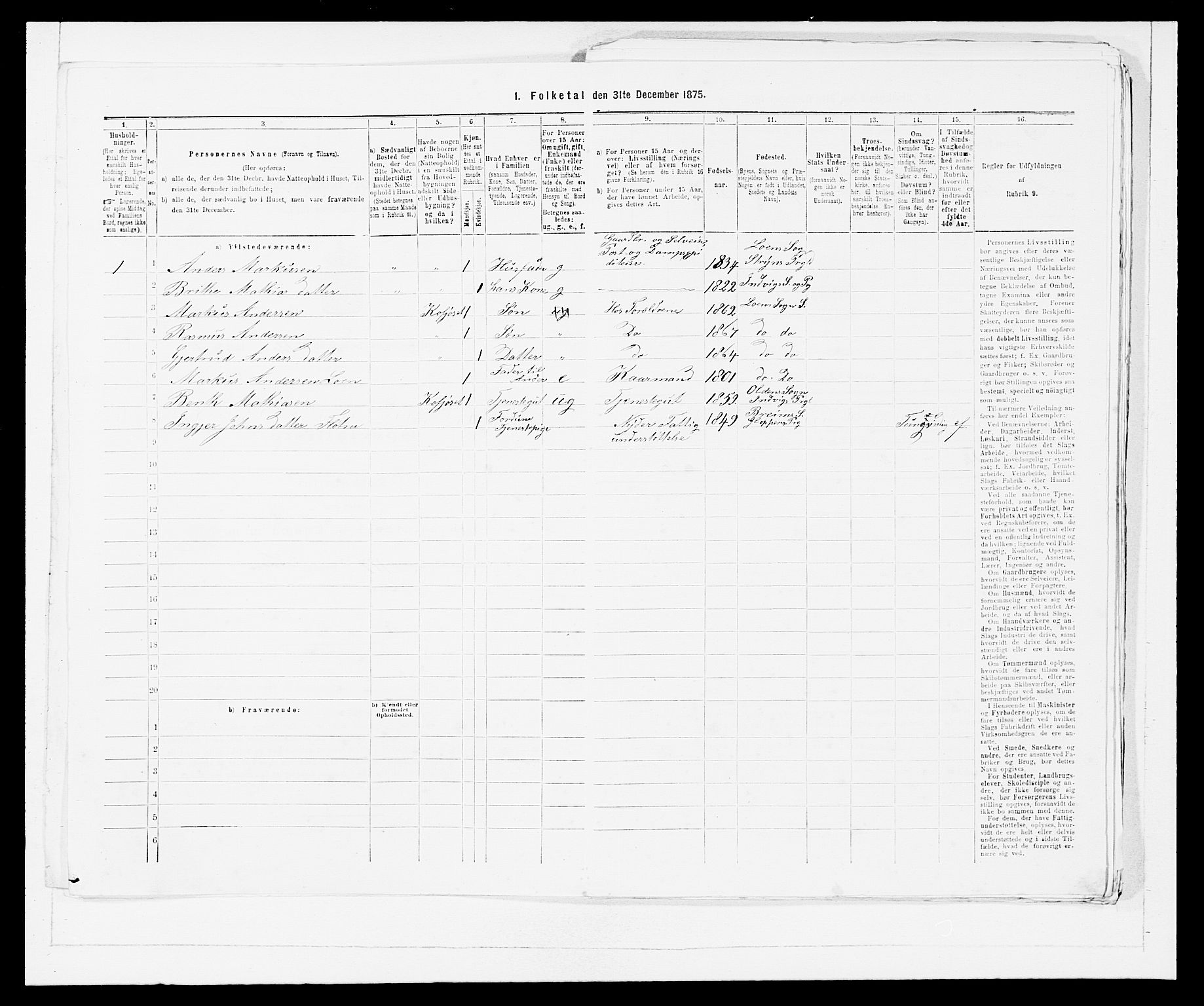 SAB, 1875 Census for 1448P Stryn, 1875, p. 708