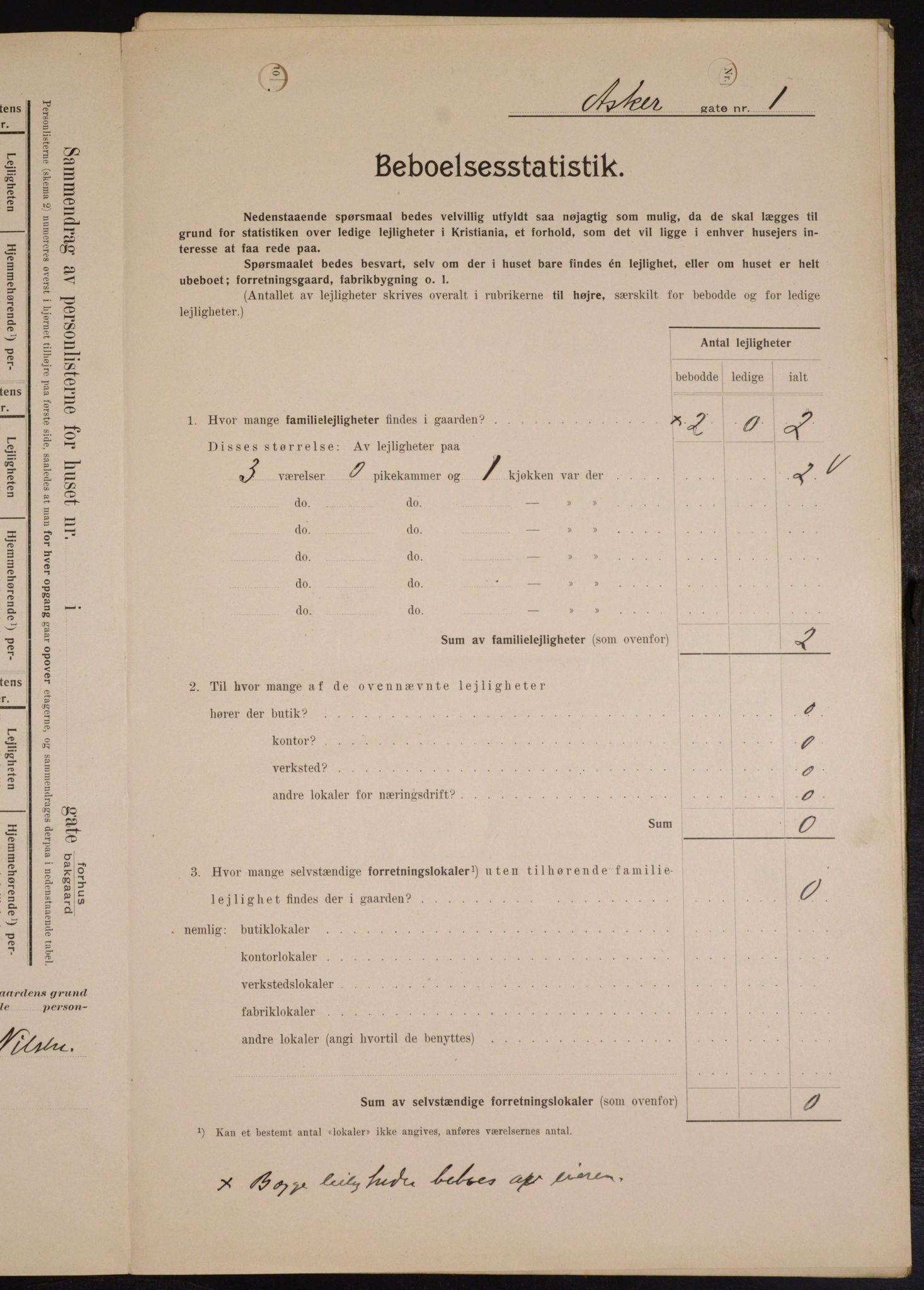 OBA, Municipal Census 1909 for Kristiania, 1909, p. 2343