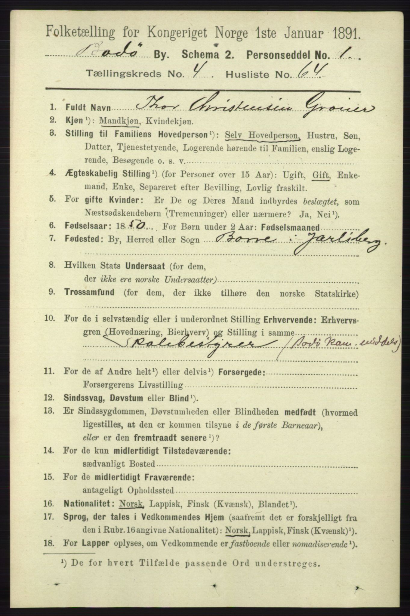 RA, 1891 census for 1804 Bodø, 1891, p. 3788