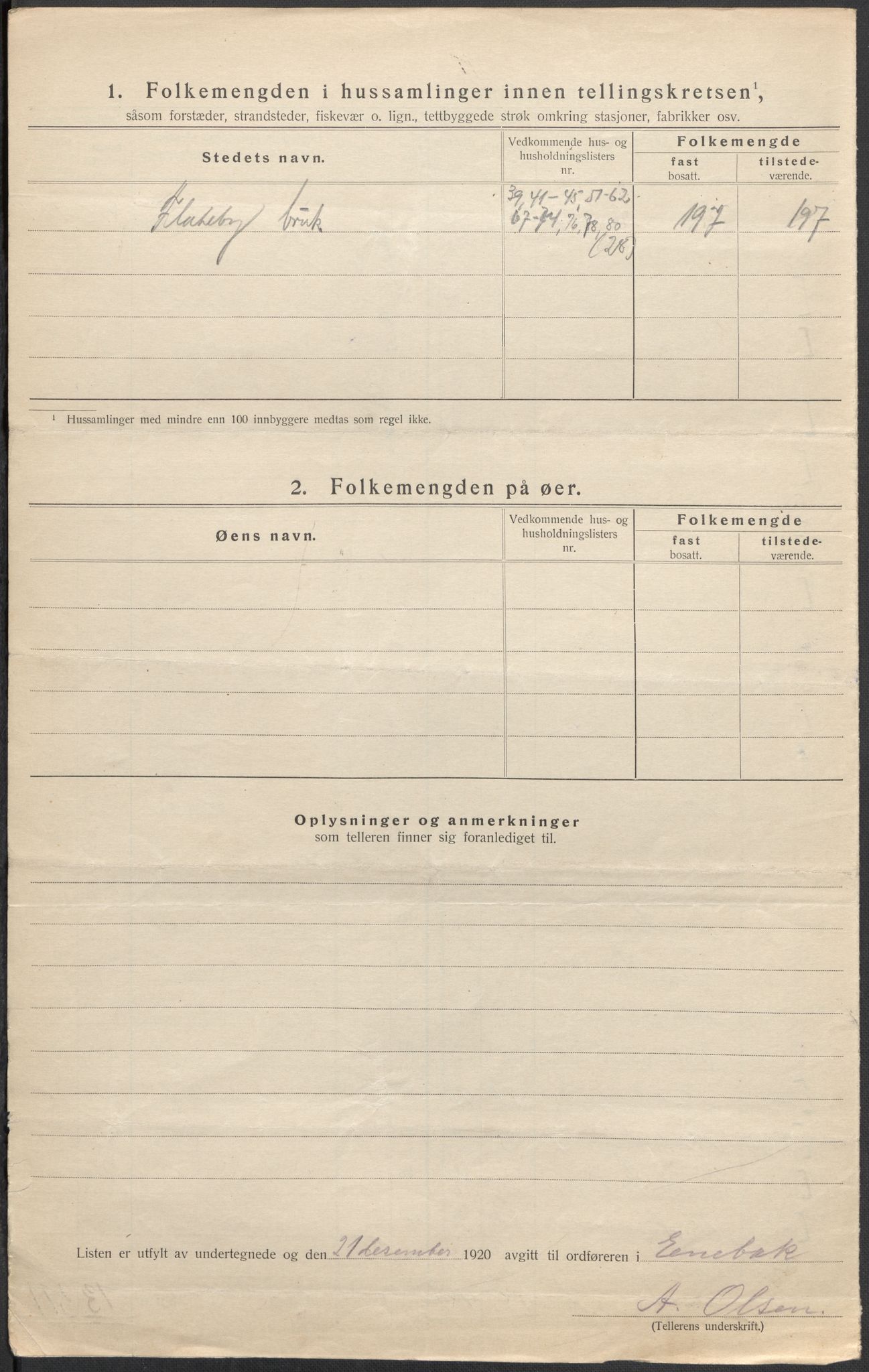 SAO, 1920 census for Enebakk, 1920, p. 14