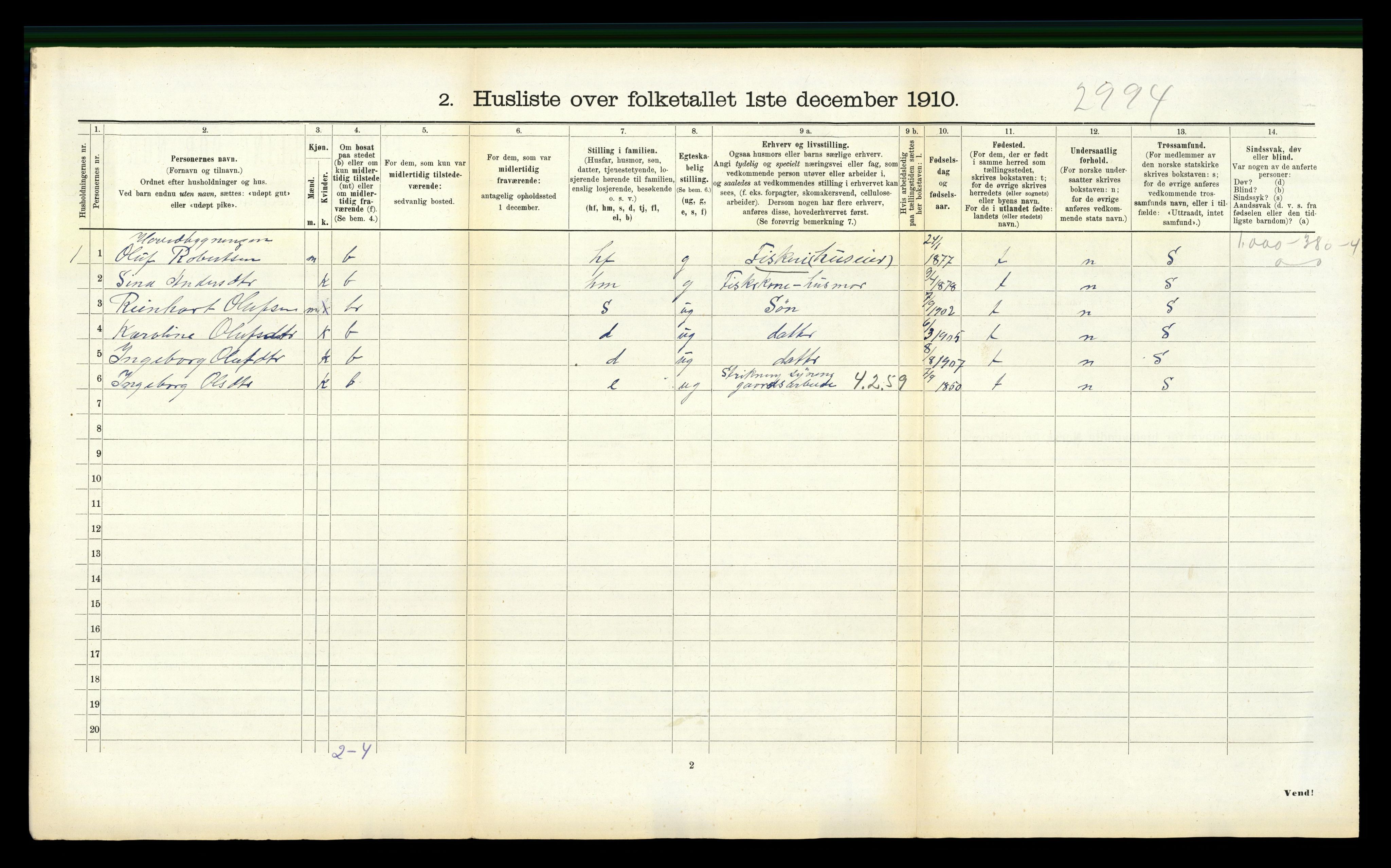 RA, 1910 census for Bud, 1910, p. 154