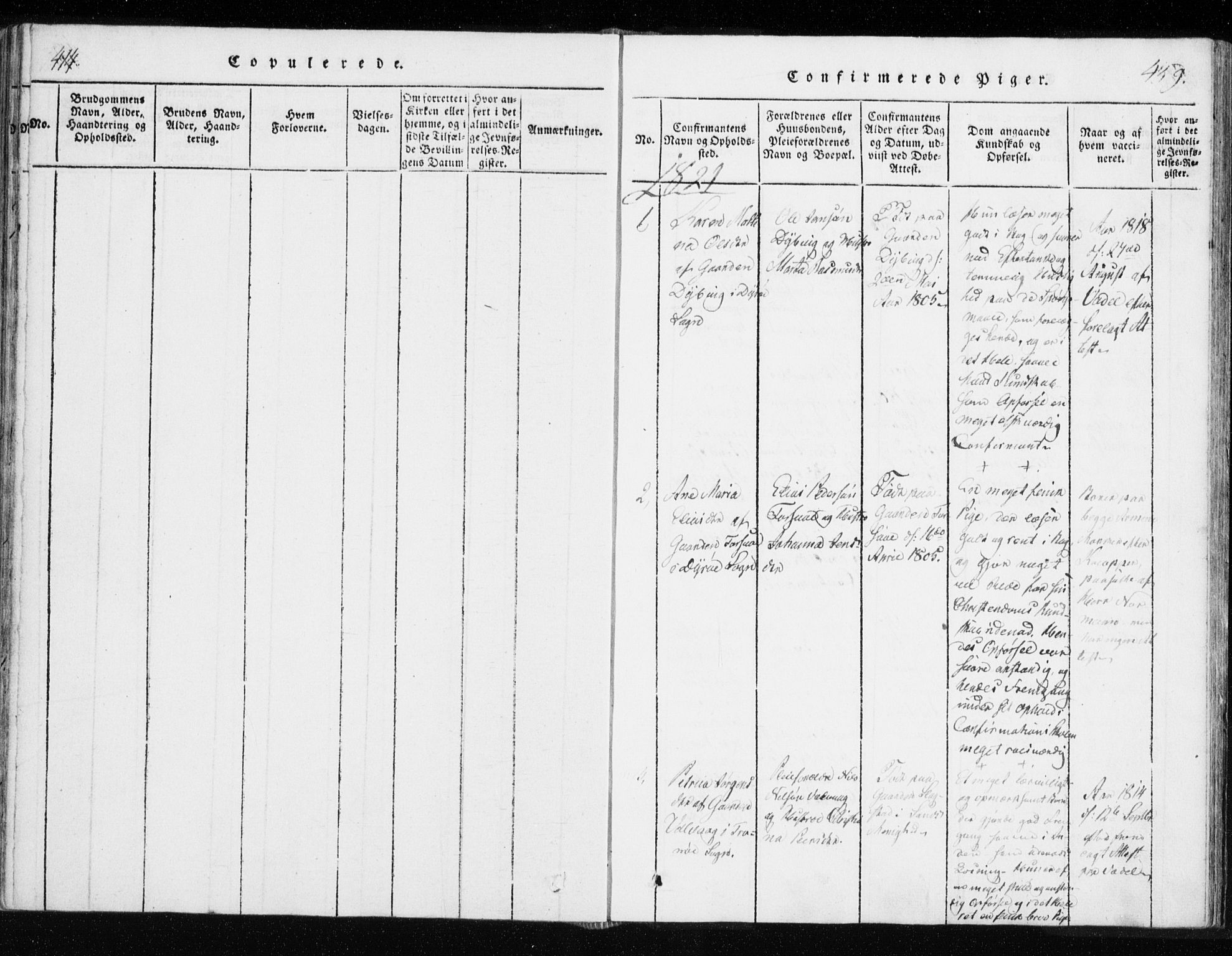 Tranøy sokneprestkontor, SATØ/S-1313/I/Ia/Iaa/L0004kirke: Parish register (official) no. 4, 1820-1829, p. 458-459