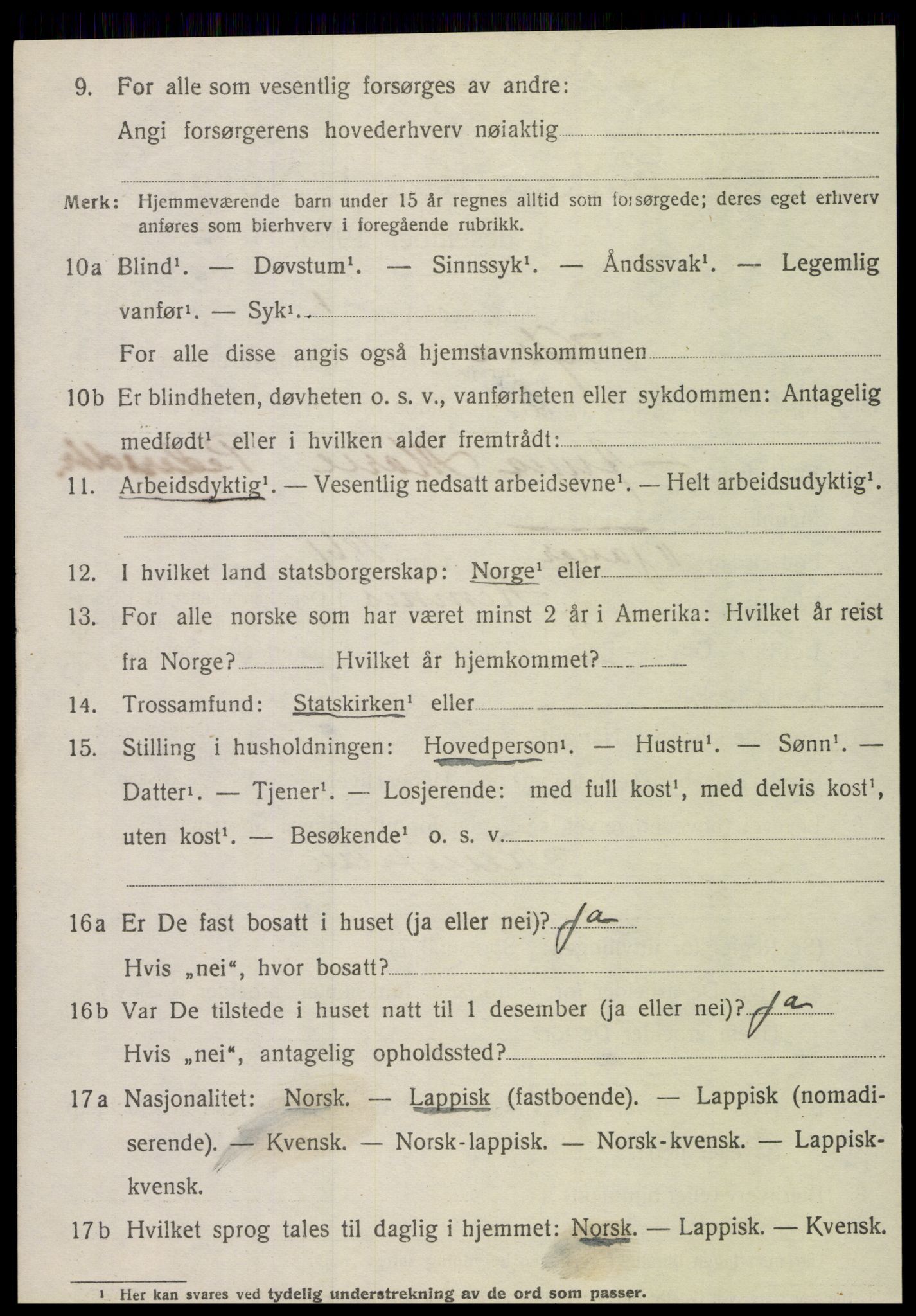 SAT, 1920 census for Vefsn, 1920, p. 9444