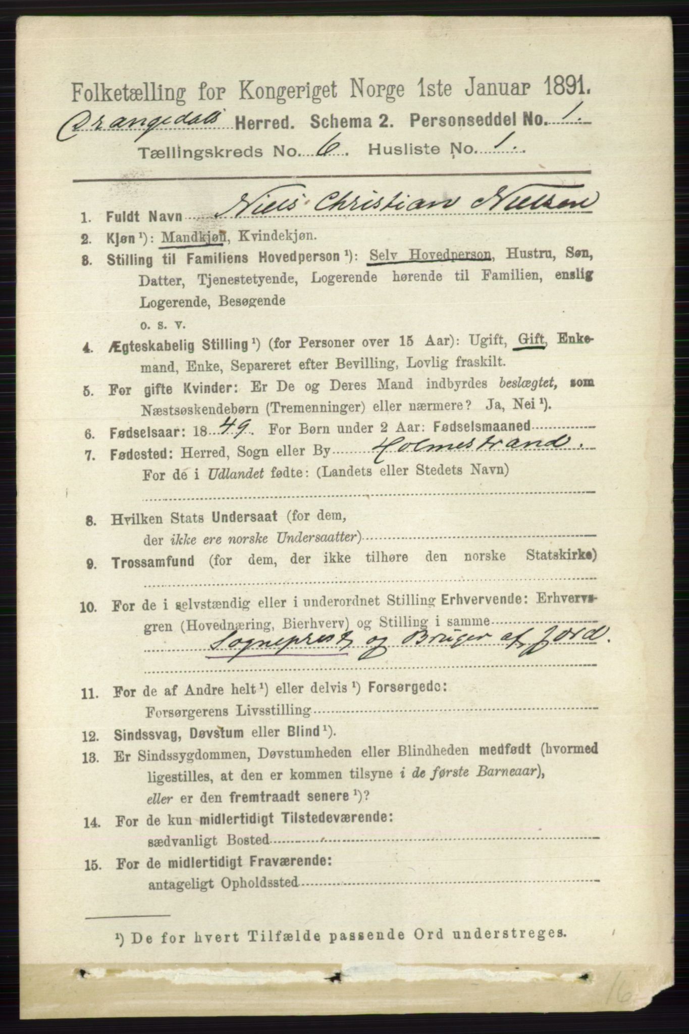 RA, 1891 census for 0817 Drangedal, 1891, p. 1976