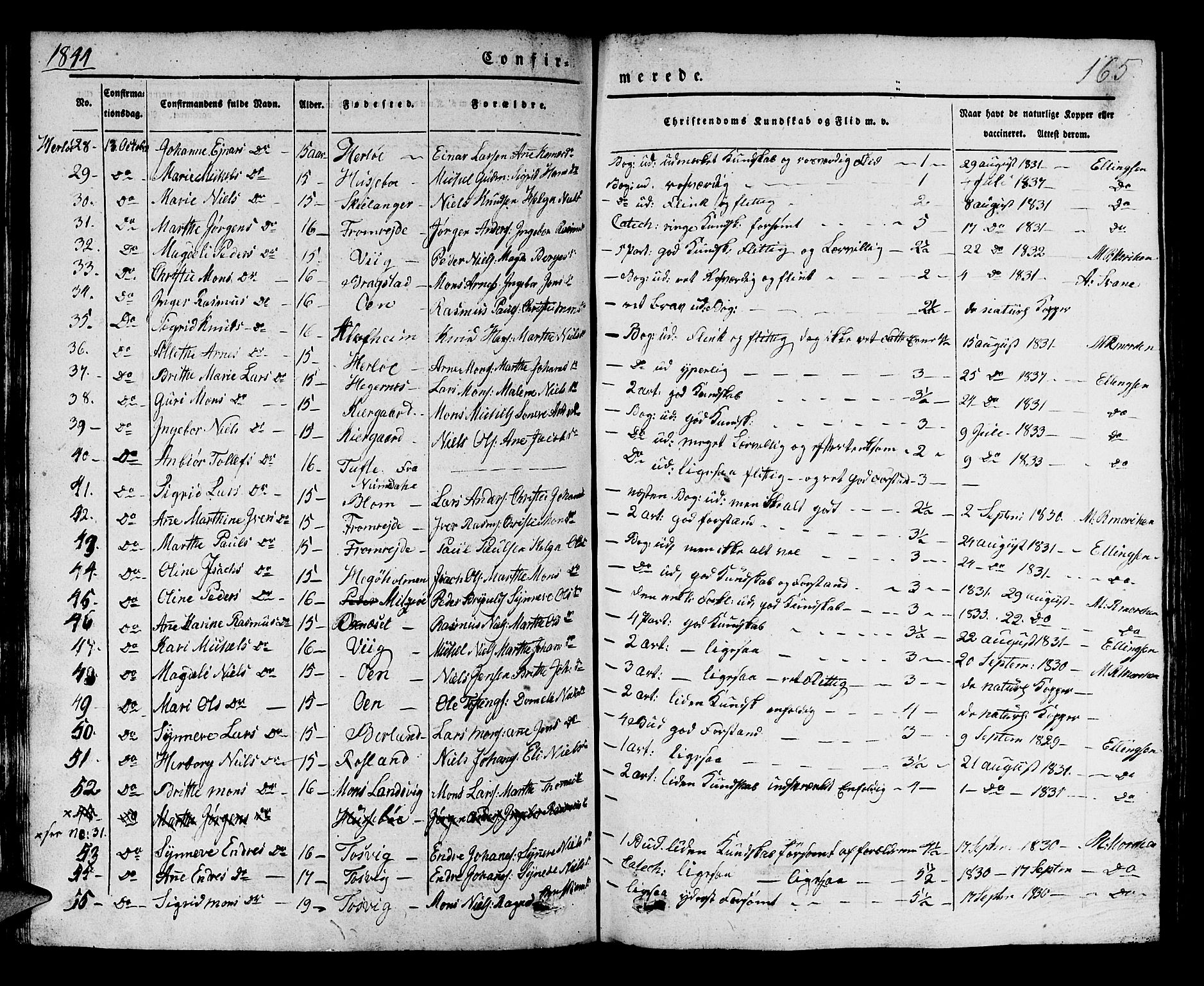 Manger sokneprestembete, SAB/A-76801/H/Haa: Parish register (official) no. A 5, 1839-1848, p. 165