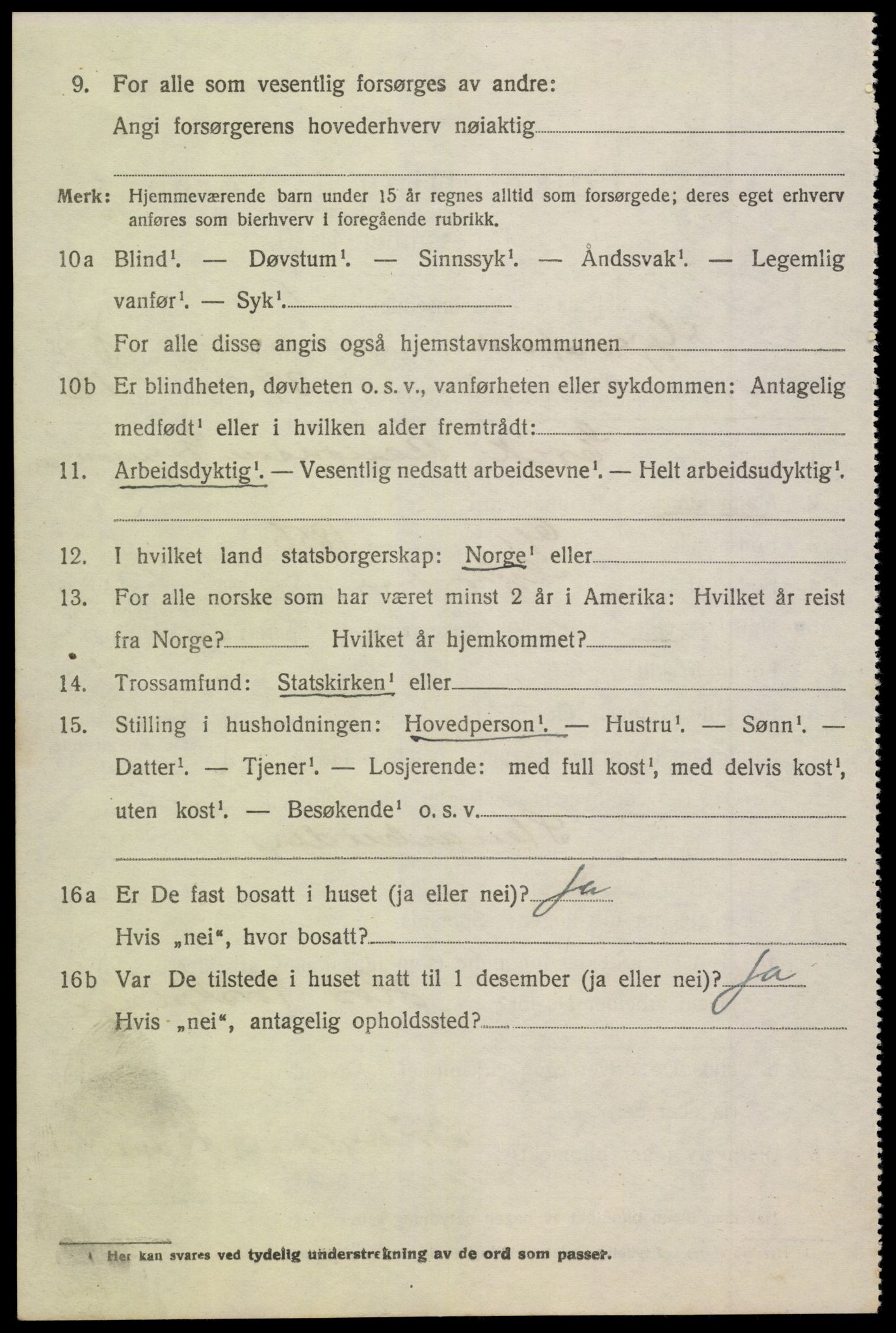 SAK, 1920 census for Gjerstad, 1920, p. 3270