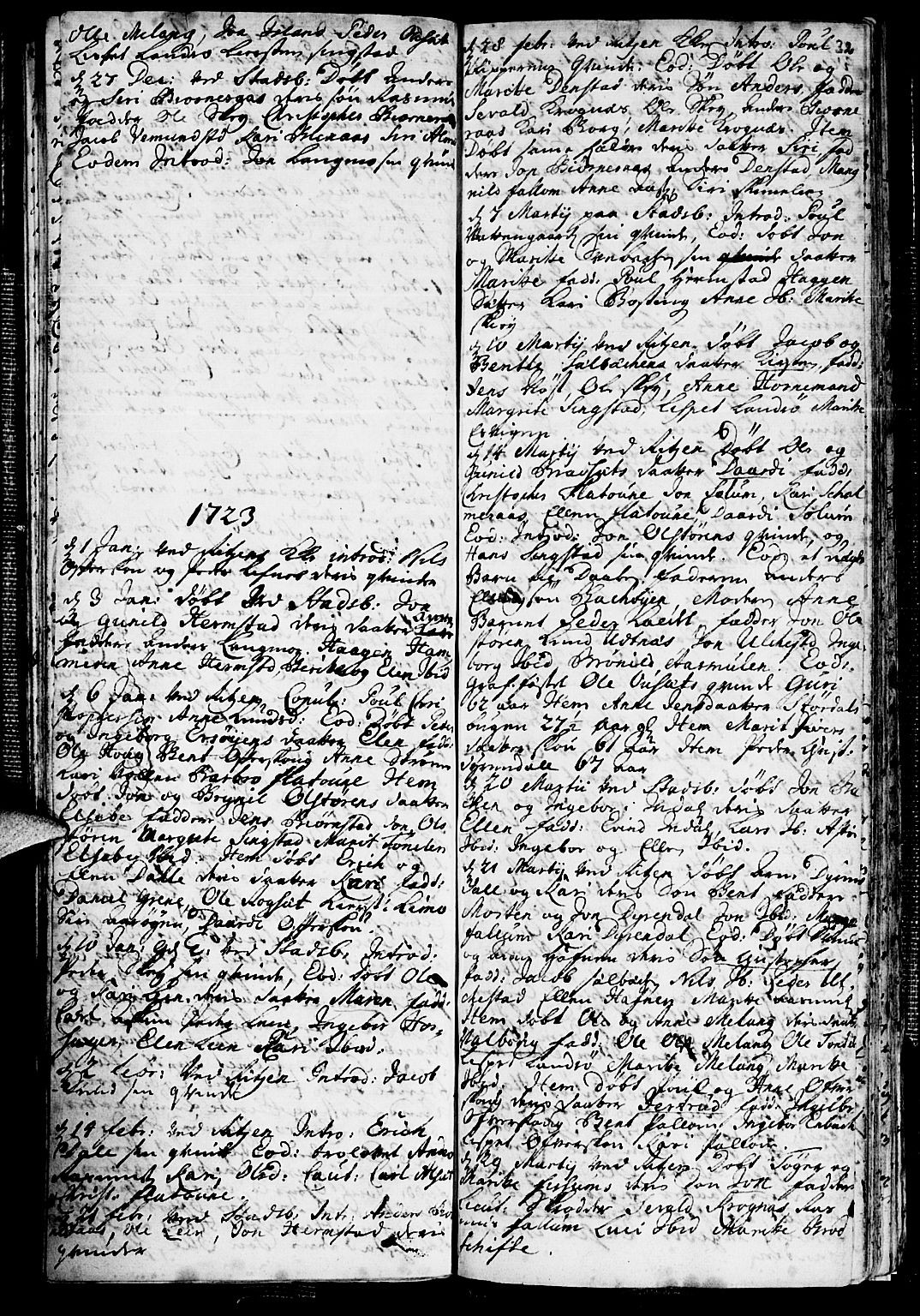 Ministerialprotokoller, klokkerbøker og fødselsregistre - Sør-Trøndelag, SAT/A-1456/646/L0603: Parish register (official) no. 646A01, 1700-1734, p. 32