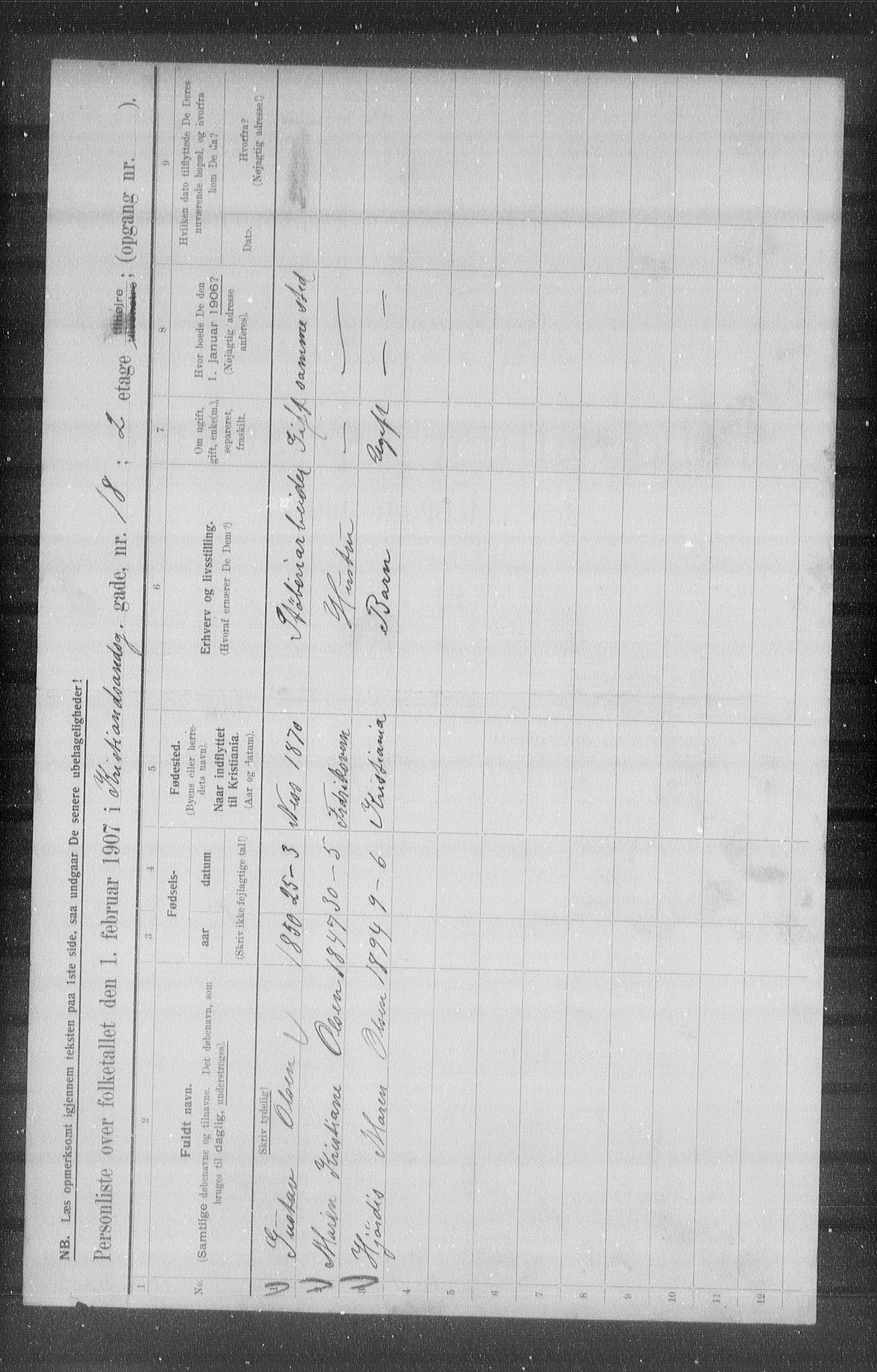 OBA, Municipal Census 1907 for Kristiania, 1907, p. 27804