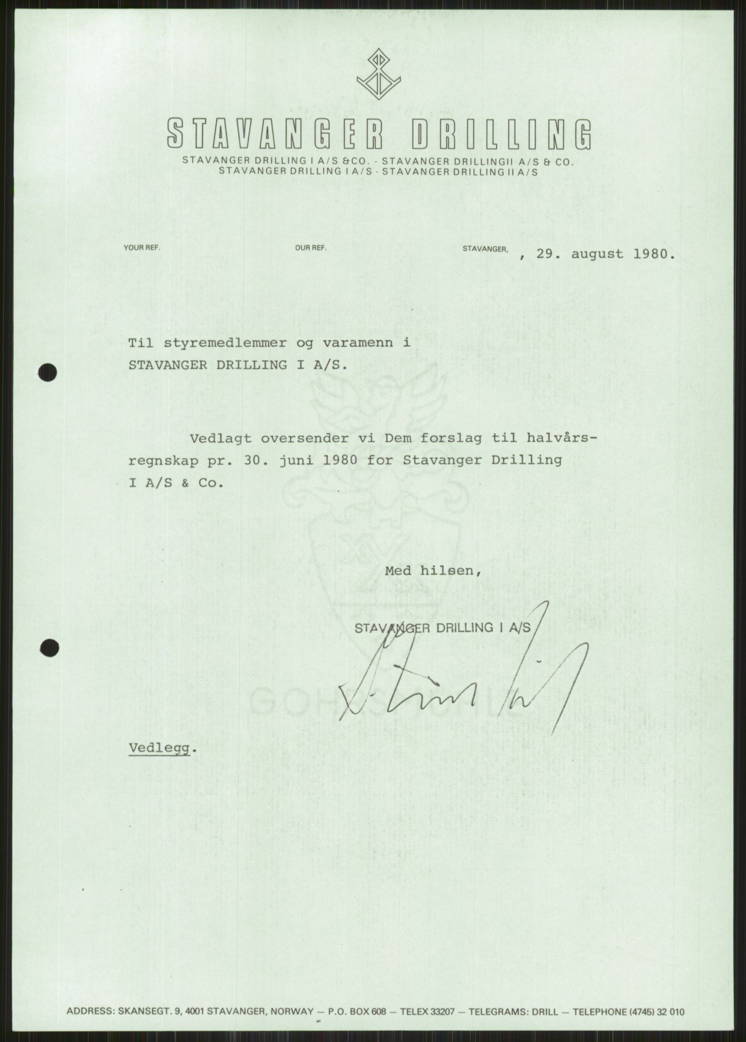 Pa 1503 - Stavanger Drilling AS, AV/SAST-A-101906/A/Ab/Abc/L0004: Styrekorrespondanse Stavanger Drilling I A/S, 1980, p. 16