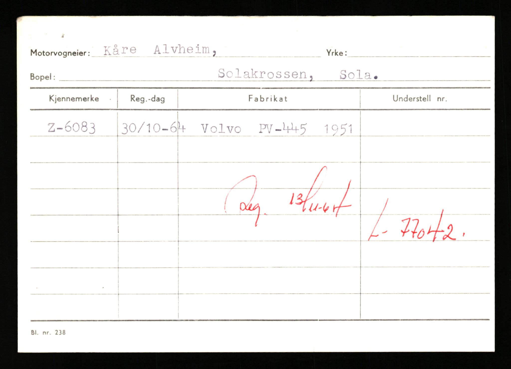 Stavanger trafikkstasjon, AV/SAST-A-101942/0/G/L0002: Registreringsnummer: 5791 - 10405, 1930-1971, p. 137