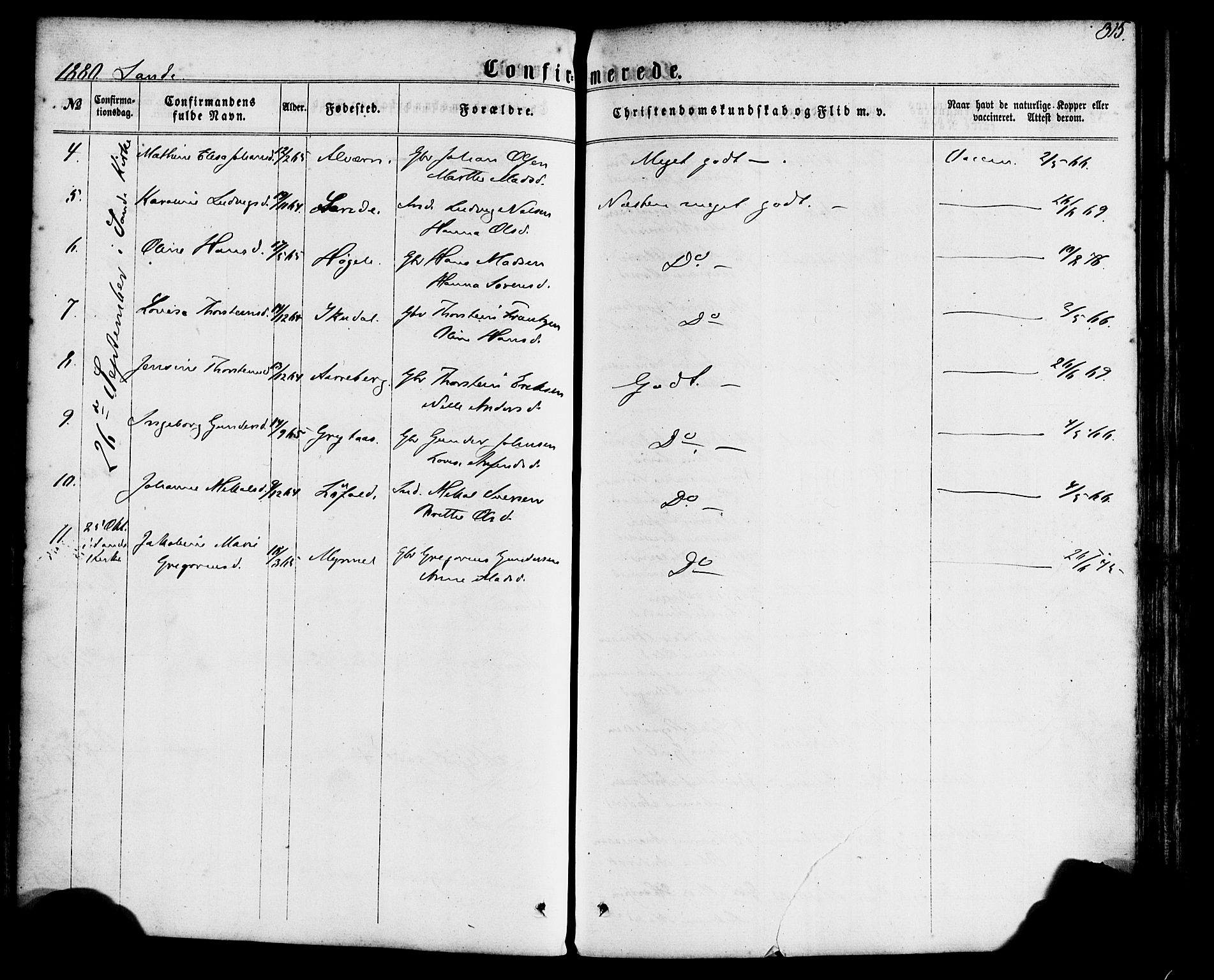 Gaular sokneprestembete, AV/SAB-A-80001/H/Haa: Parish register (official) no. A 5, 1860-1881, p. 315