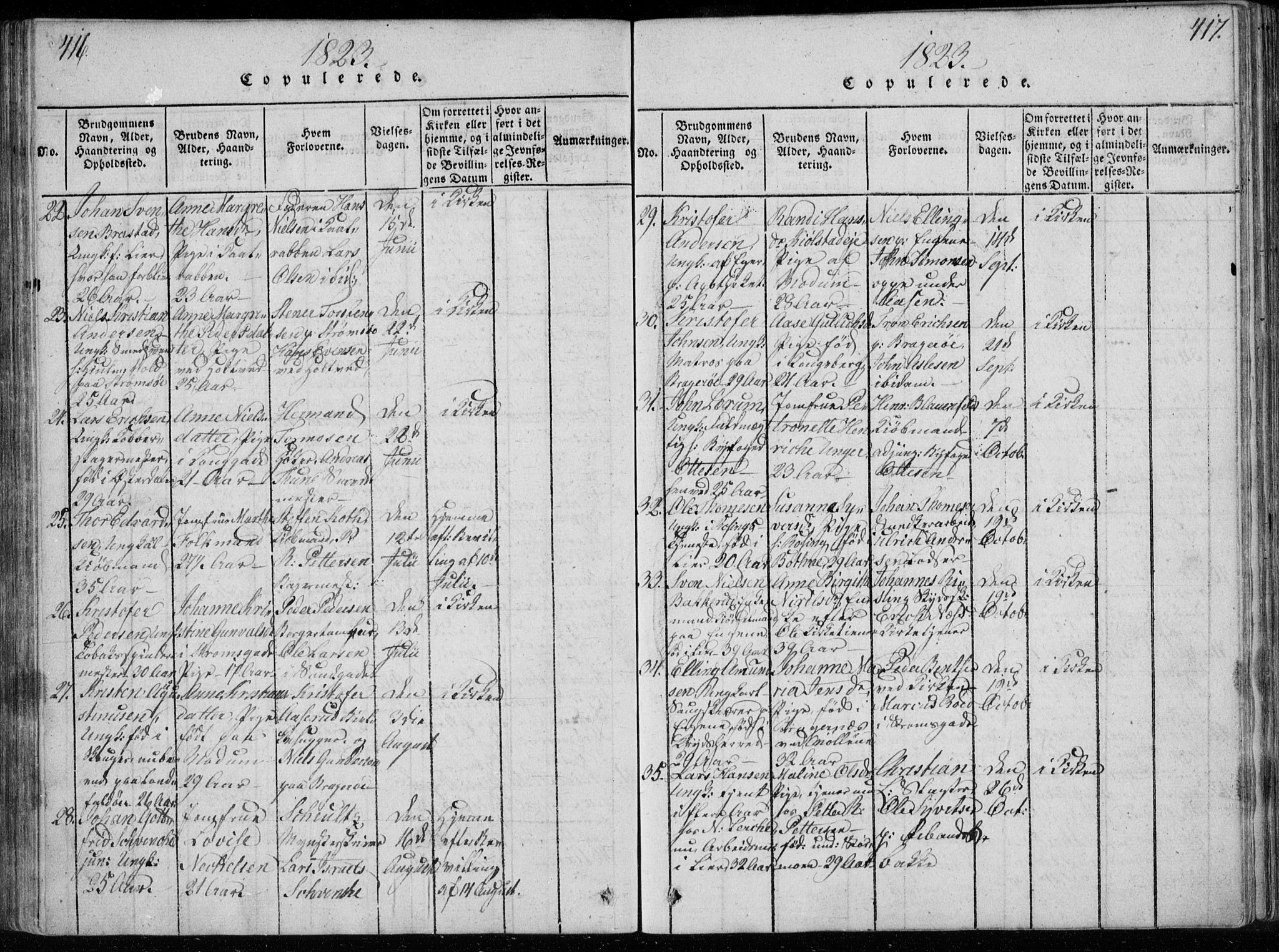 Bragernes kirkebøker, AV/SAKO-A-6/F/Fa/L0007: Parish register (official) no. I 7, 1815-1829, p. 416-417