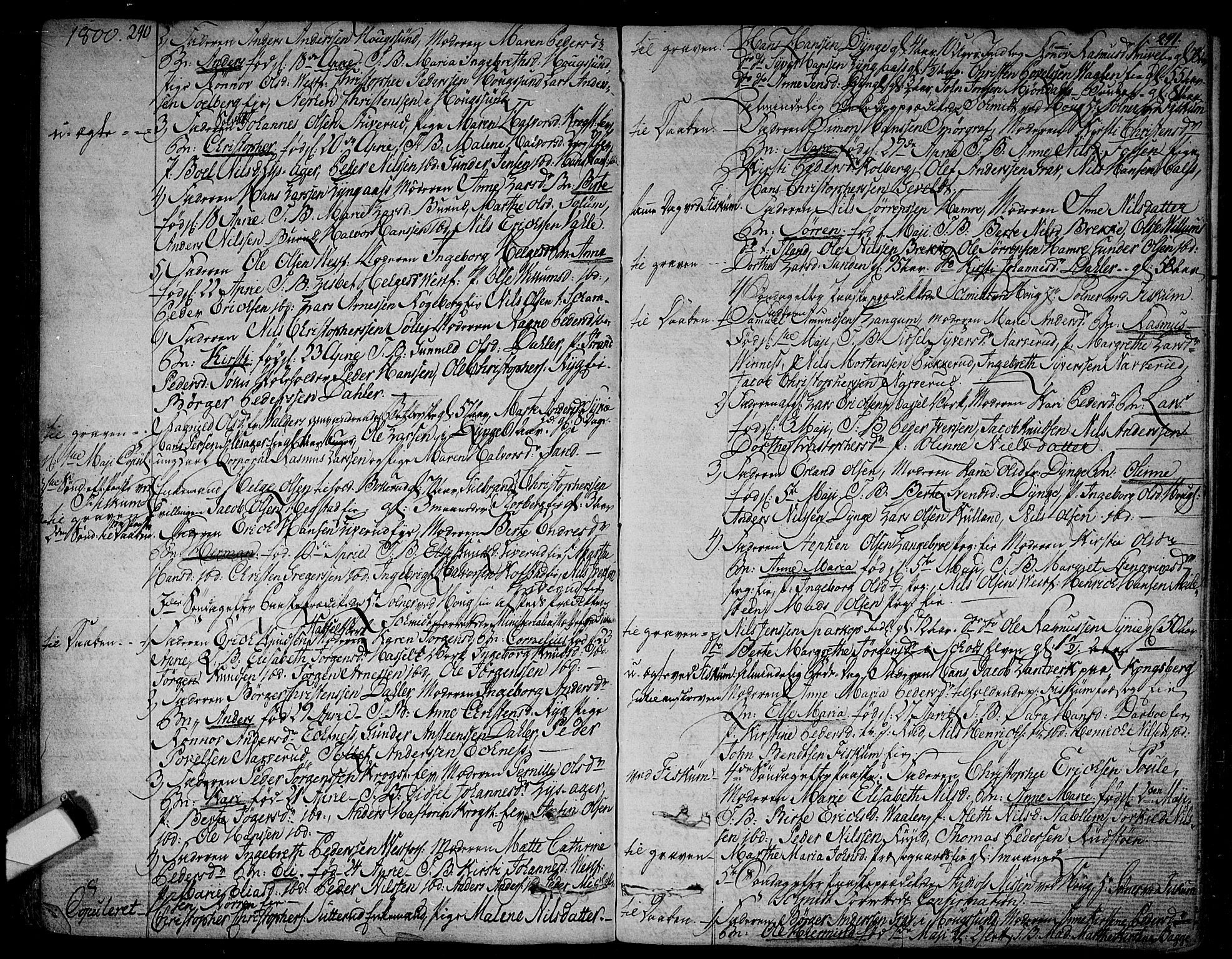 Eiker kirkebøker, AV/SAKO-A-4/F/Fa/L0009: Parish register (official) no. I 9, 1789-1806, p. 290-291