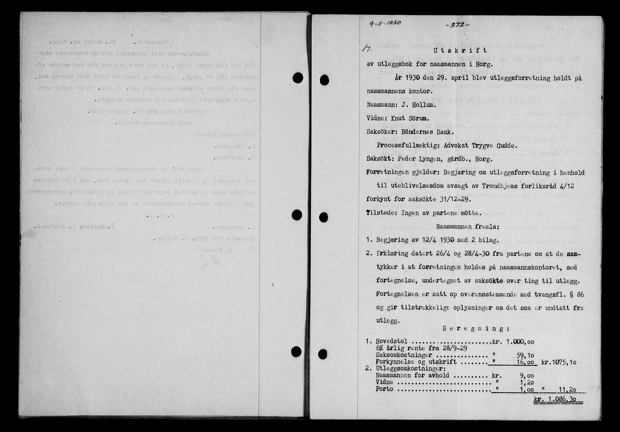 Gauldal sorenskriveri, SAT/A-0014/1/2/2C/L0039: Mortgage book no. 40, 1930-1930, Deed date: 09.05.1930