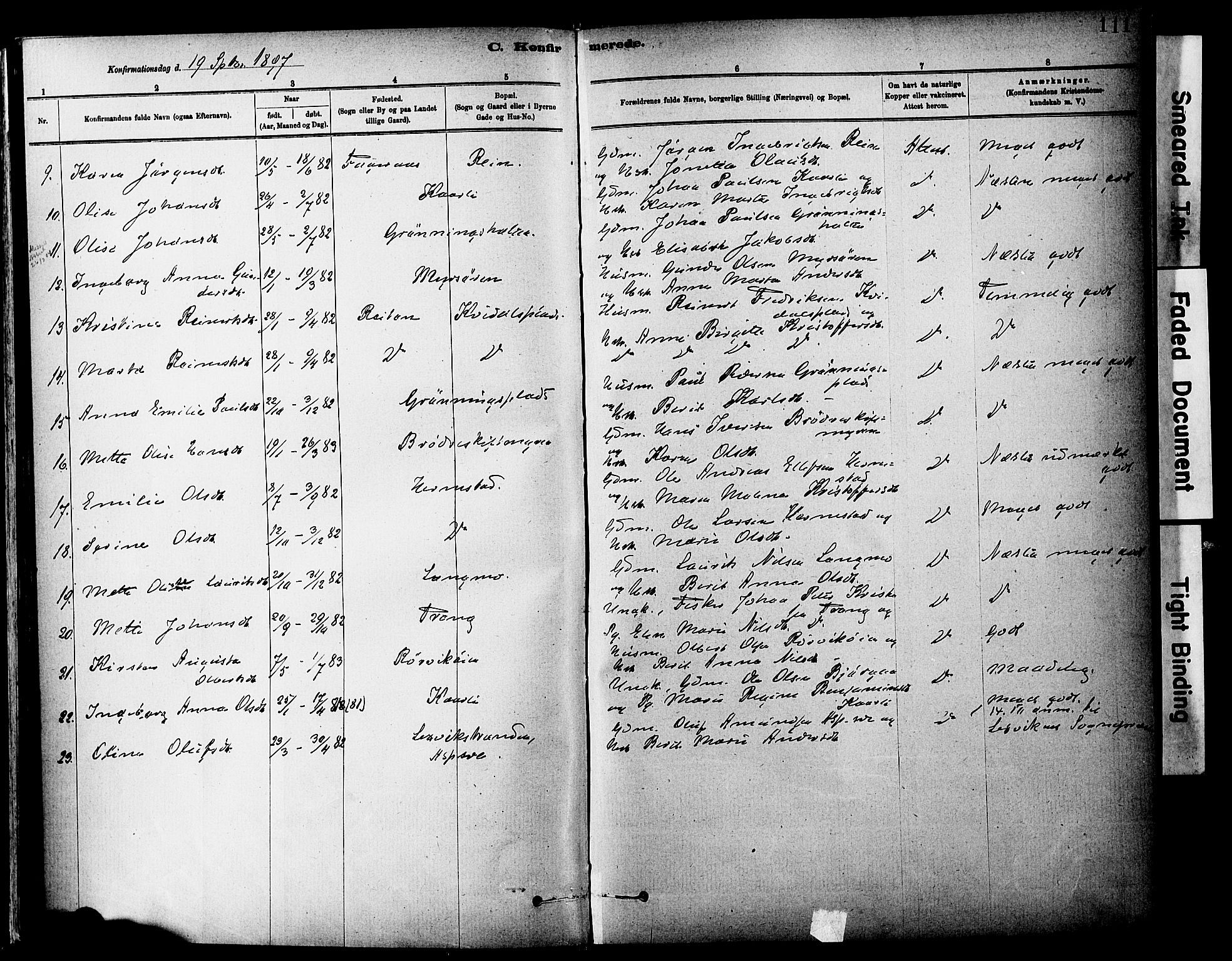Ministerialprotokoller, klokkerbøker og fødselsregistre - Sør-Trøndelag, SAT/A-1456/646/L0615: Parish register (official) no. 646A13, 1885-1900, p. 111