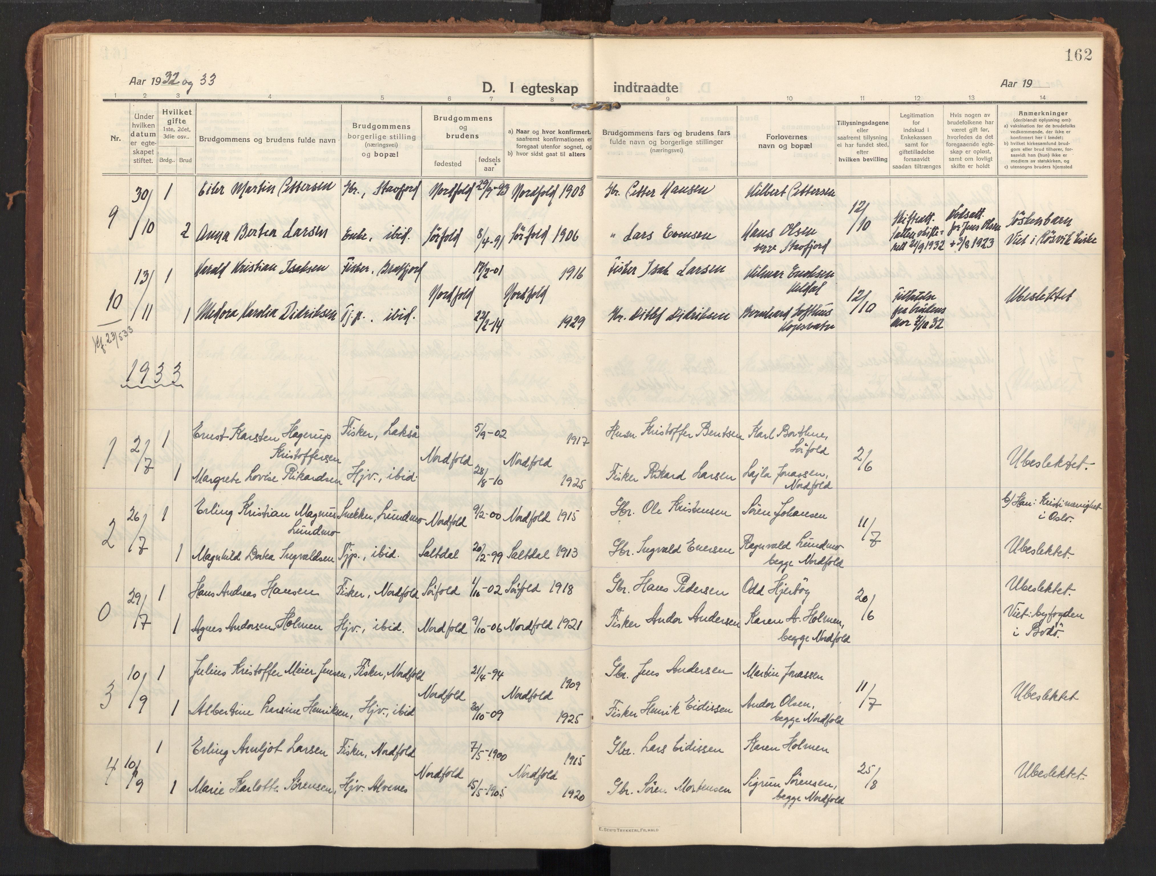 Ministerialprotokoller, klokkerbøker og fødselsregistre - Nordland, SAT/A-1459/858/L0833: Parish register (official) no. 858A03, 1916-1934, p. 162