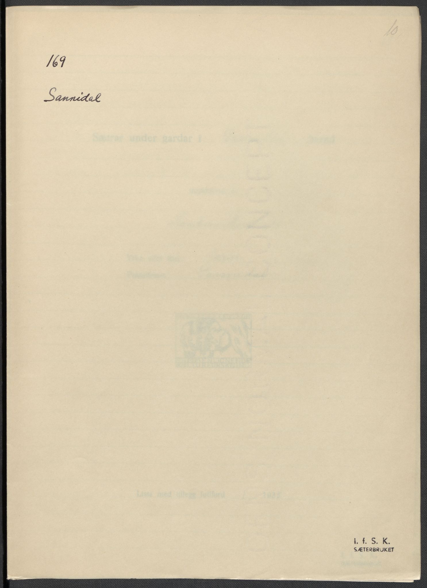Instituttet for sammenlignende kulturforskning, AV/RA-PA-0424/F/Fc/L0007/0001: Eske B7: / Telemark (perm XVI), 1934-1936, p. 10