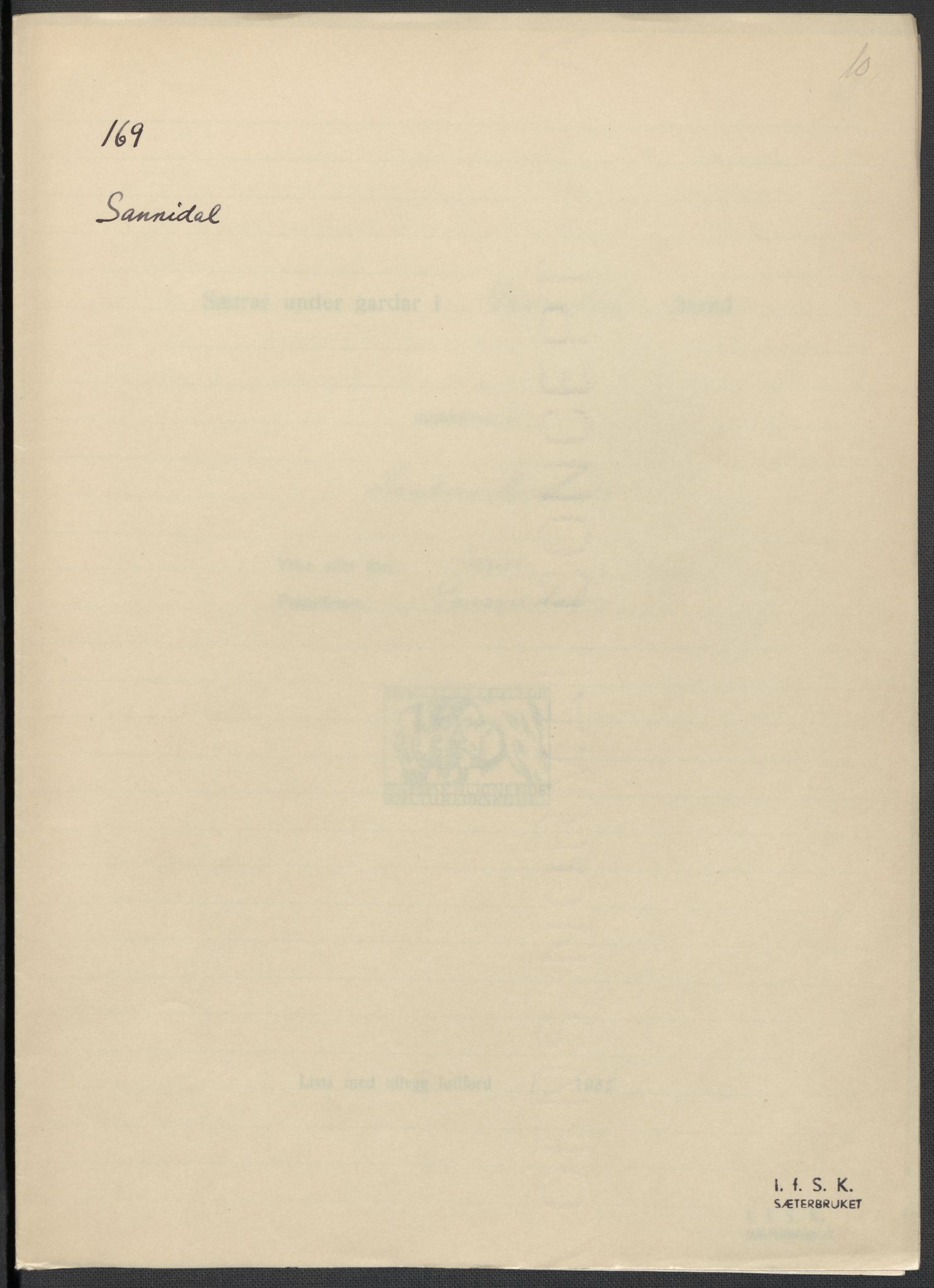 Instituttet for sammenlignende kulturforskning, RA/PA-0424/F/Fc/L0007/0001: Eske B7: / Telemark (perm XVI), 1934-1936, p. 10