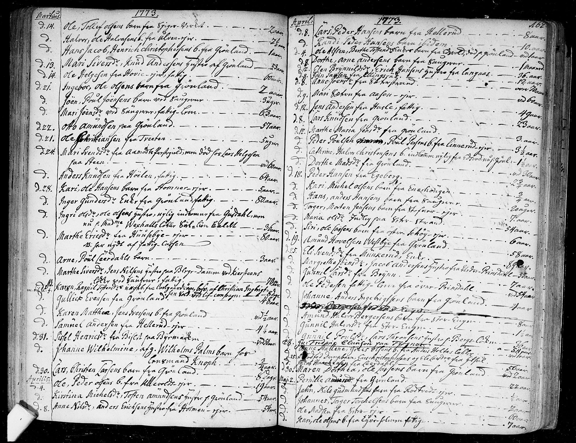 Aker prestekontor kirkebøker, AV/SAO-A-10861/F/L0009: Parish register (official) no. 9, 1765-1785, p. 162