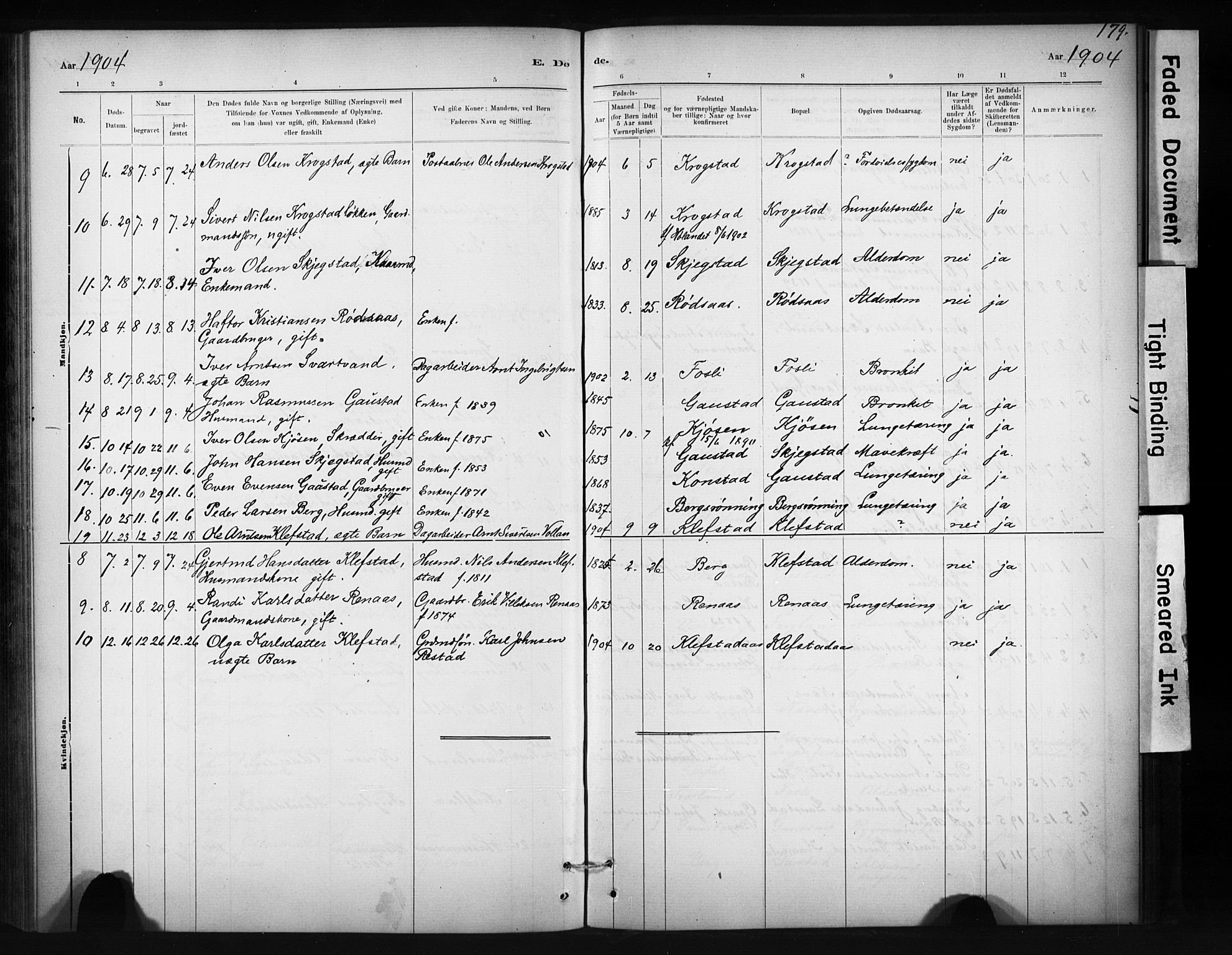 Ministerialprotokoller, klokkerbøker og fødselsregistre - Sør-Trøndelag, AV/SAT-A-1456/694/L1127: Parish register (official) no. 694A01, 1887-1905, p. 179