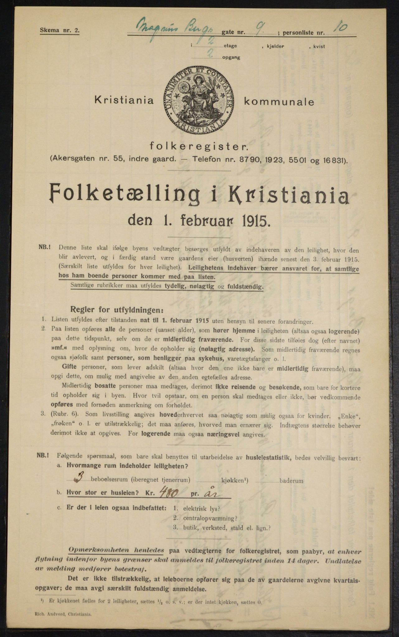 OBA, Municipal Census 1915 for Kristiania, 1915, p. 58595