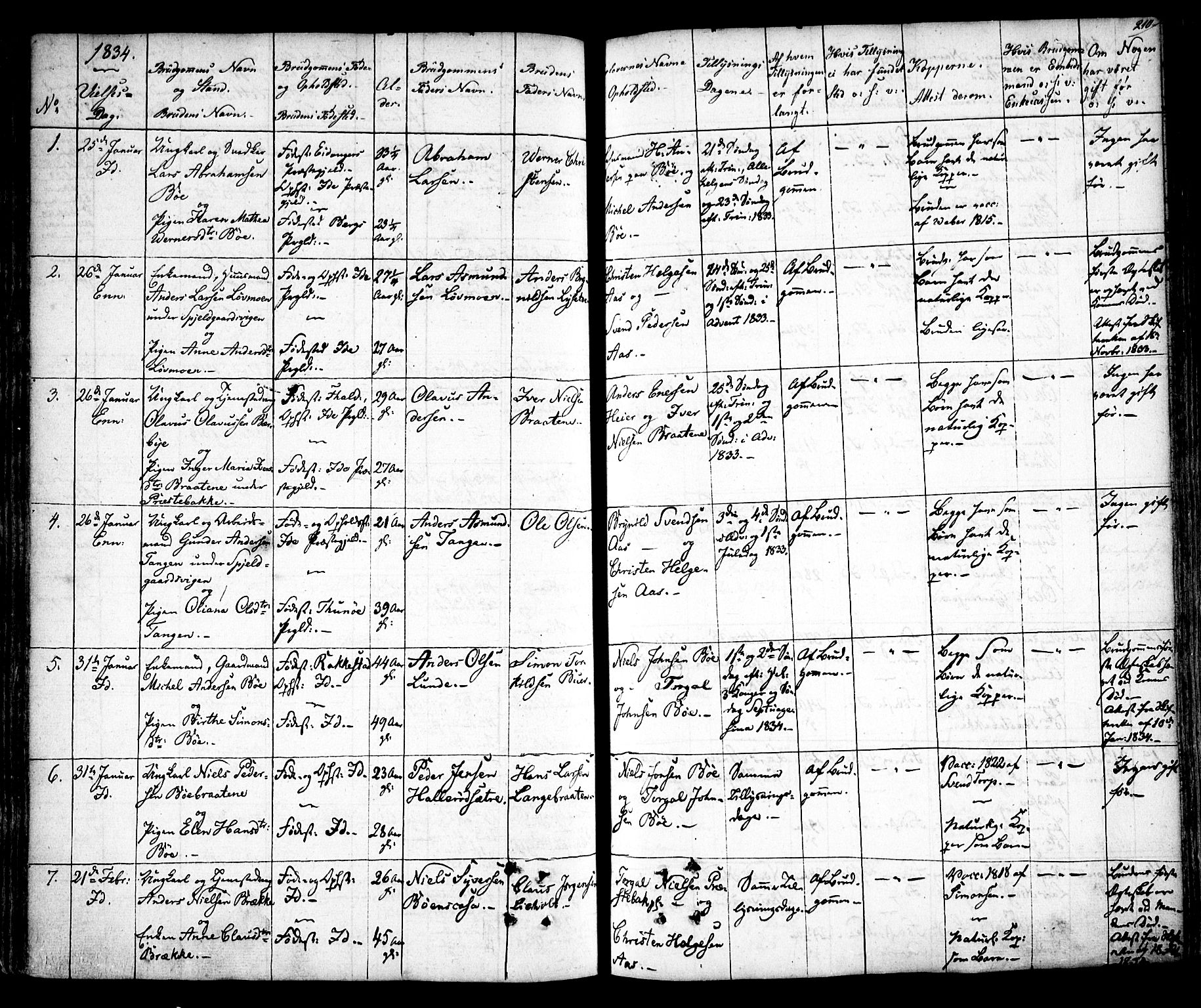 Idd prestekontor Kirkebøker, AV/SAO-A-10911/F/Fc/L0003: Parish register (official) no. III 3, 1832-1847, p. 210